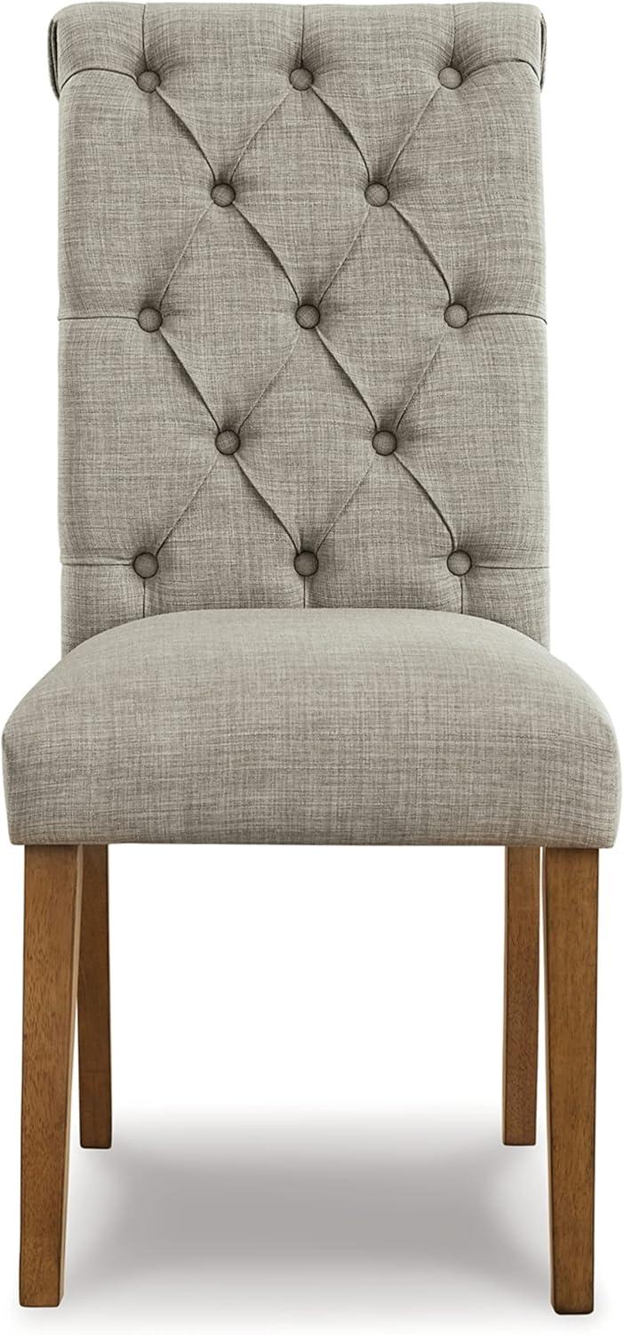 Harvina Light Gray Upholstered Button-Tufted Side Chair