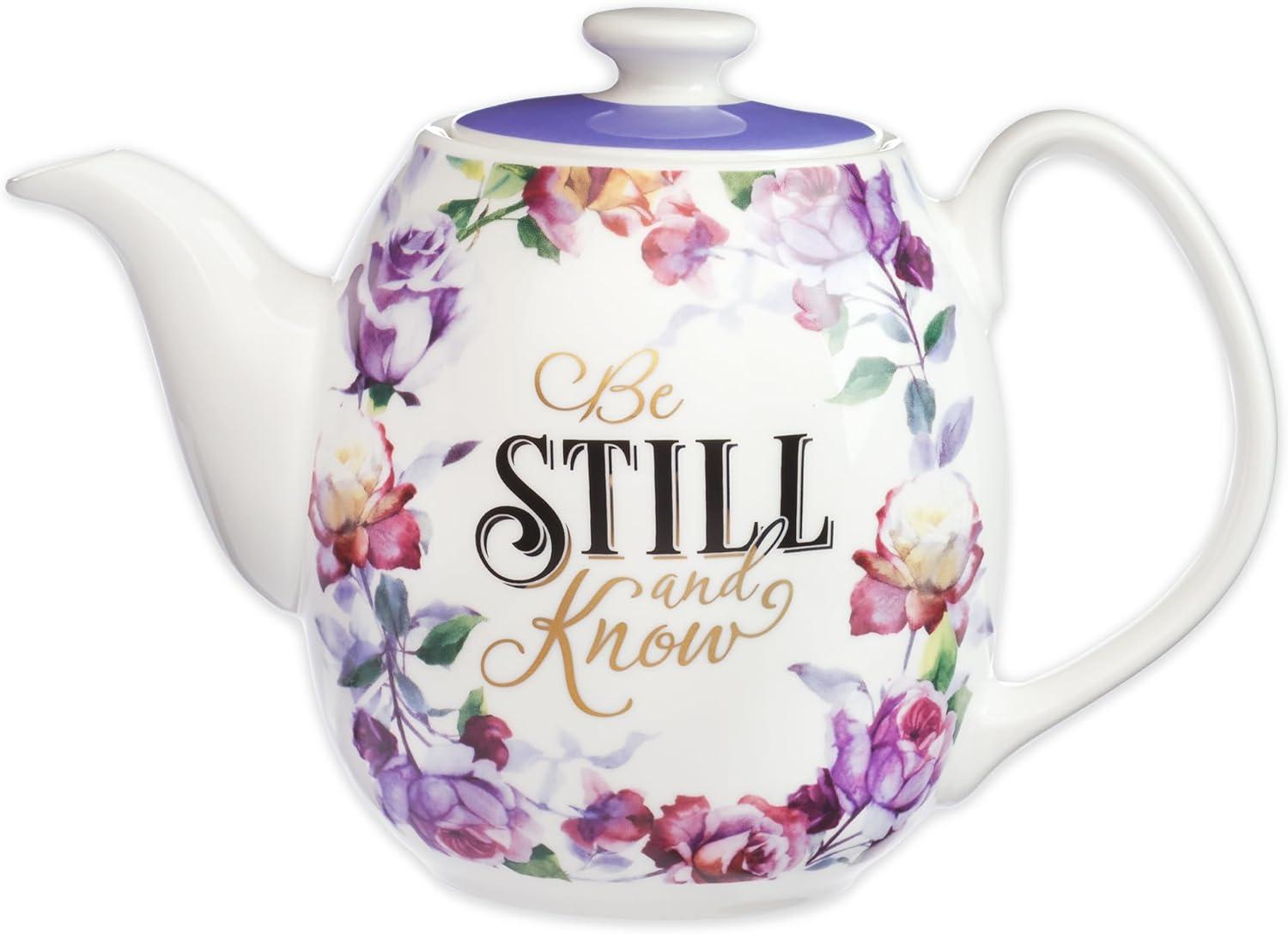 Be Still and Know Teapot in Purple - Psalm 46:10