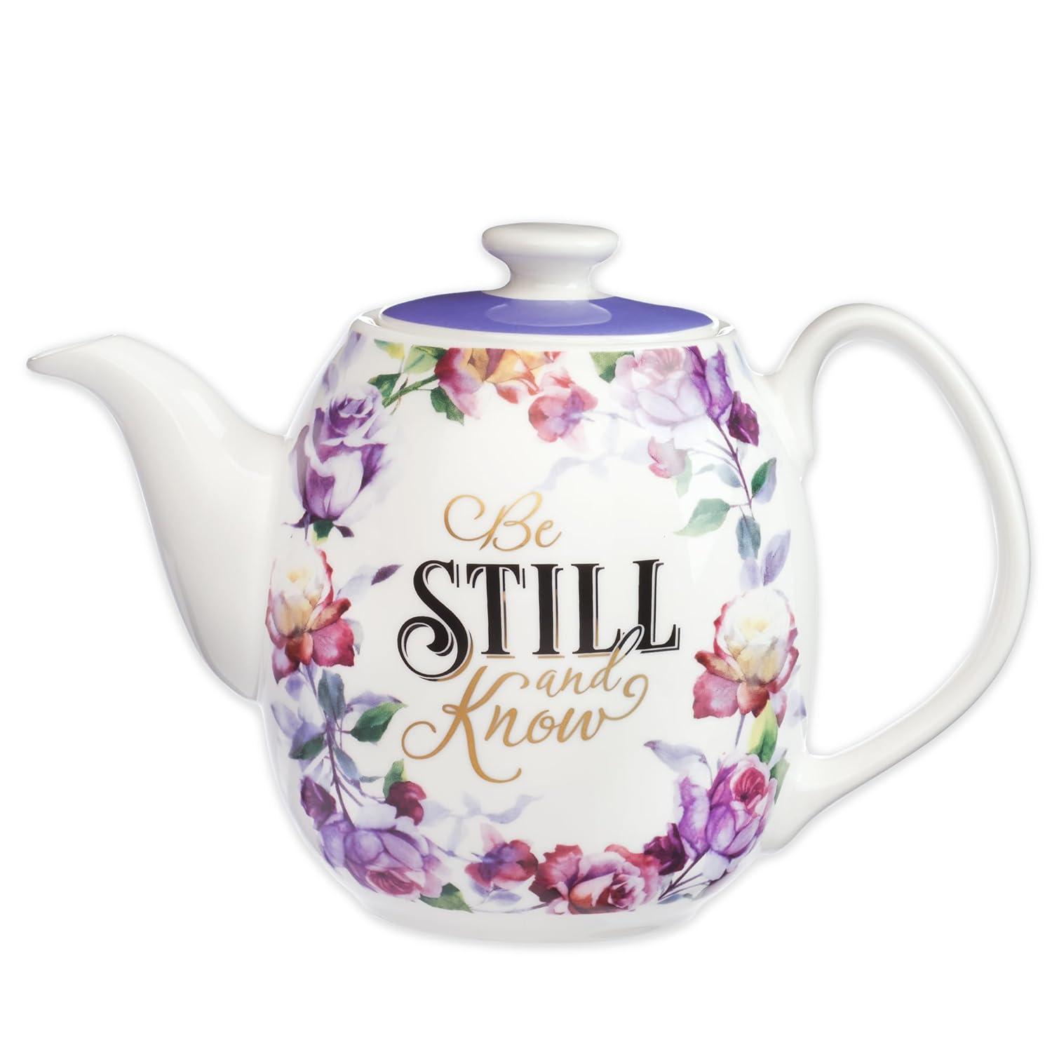 Be Still and Know Teapot in Purple - Psalm 46:10