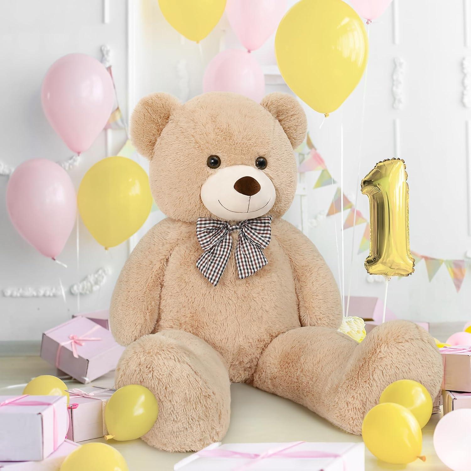 Giant Teddy Bear Plush Stuffed Animals for Girlfriend or Kids 47 Inch, (Light Brown)