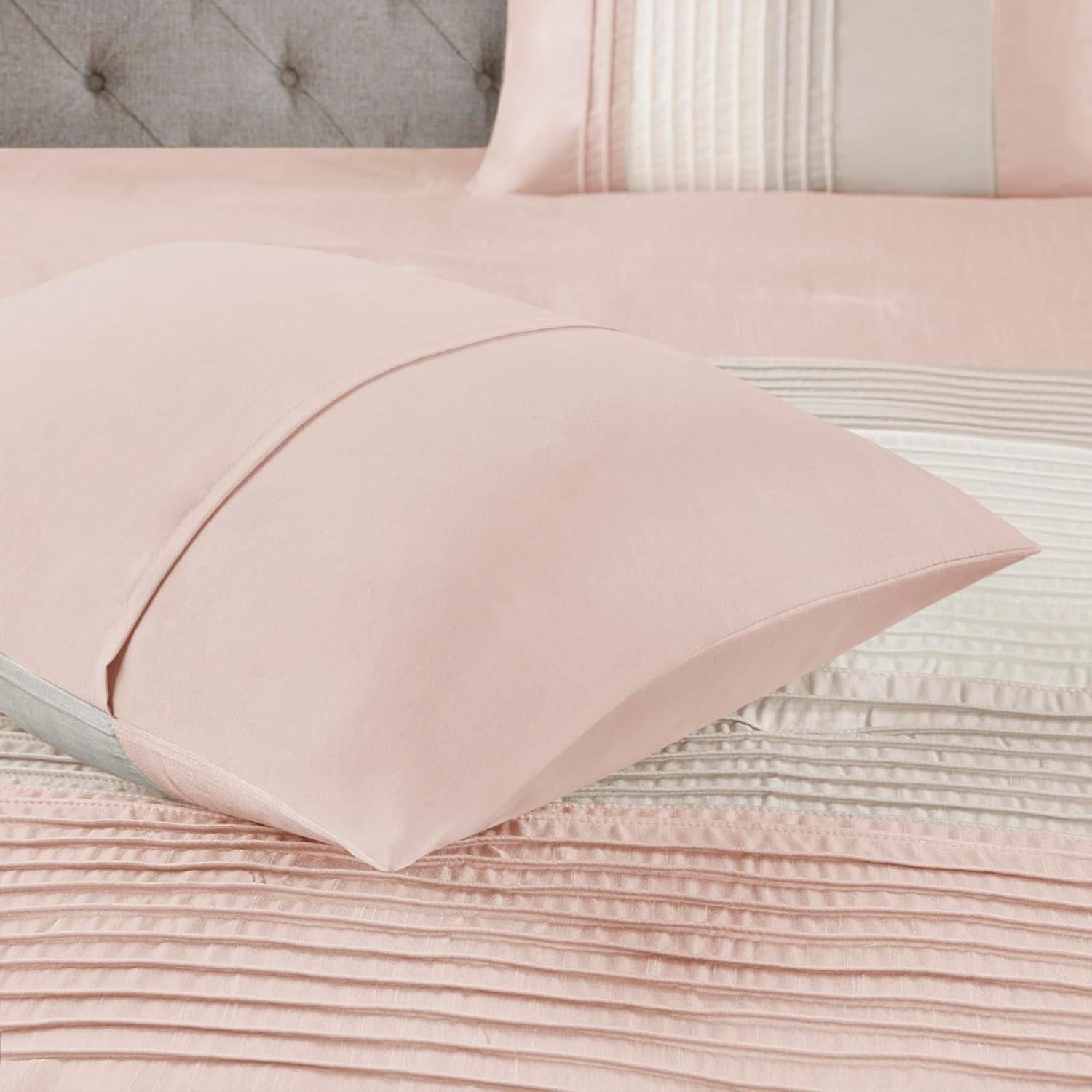 Madison Park Amherst 7 Piece Striped and Pleated Comforter Set & Reviews | Wayfair
