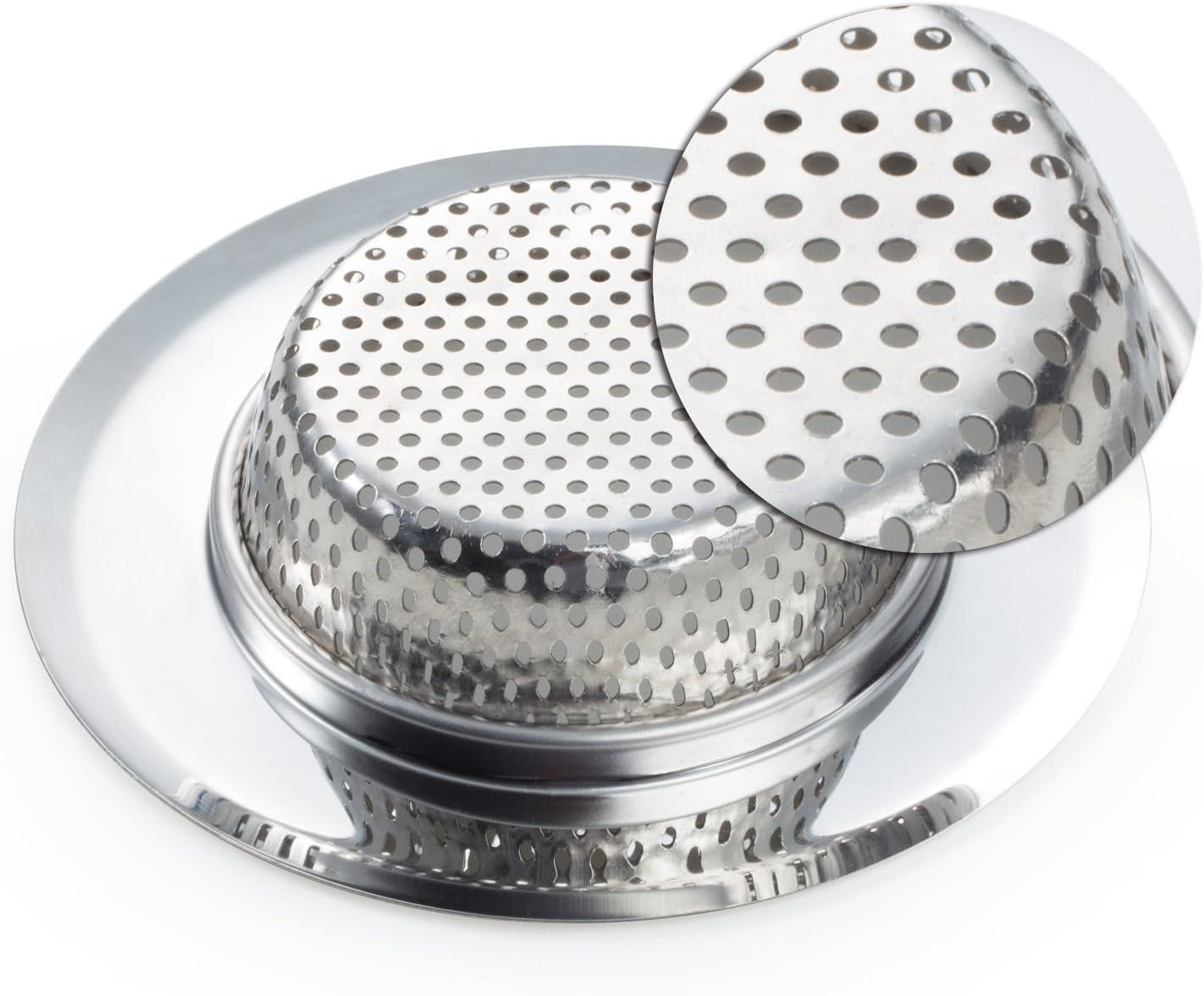 Everenty Kitchen Sink Strainer Basket Stainless Steel Sink Drain Filter Kitchen Tools and Gadgets Large Wide Rim 4.5 Inch Diameter?2 PCS?