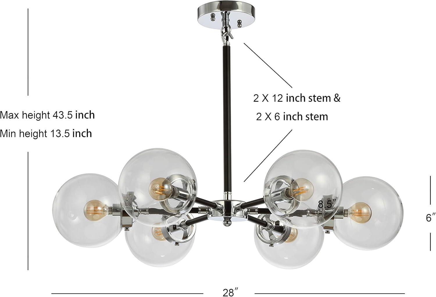 Jonathan Y Caleb 28" Black Chrome Sputnik Chandelier