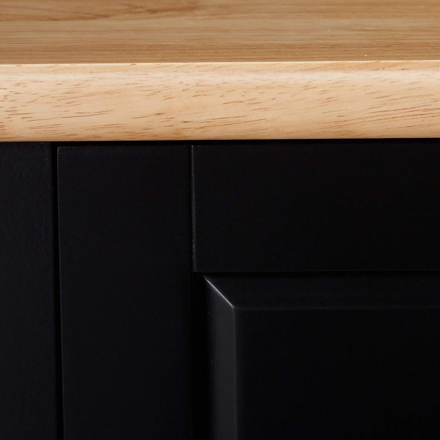 Kings Brand Furniture Wine Rack Sideboard Buffet Server Console Table With Storage, Black