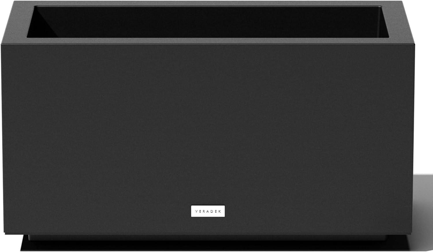 Veradek Block Series Long Box Small 25" Plastic Planter - Black