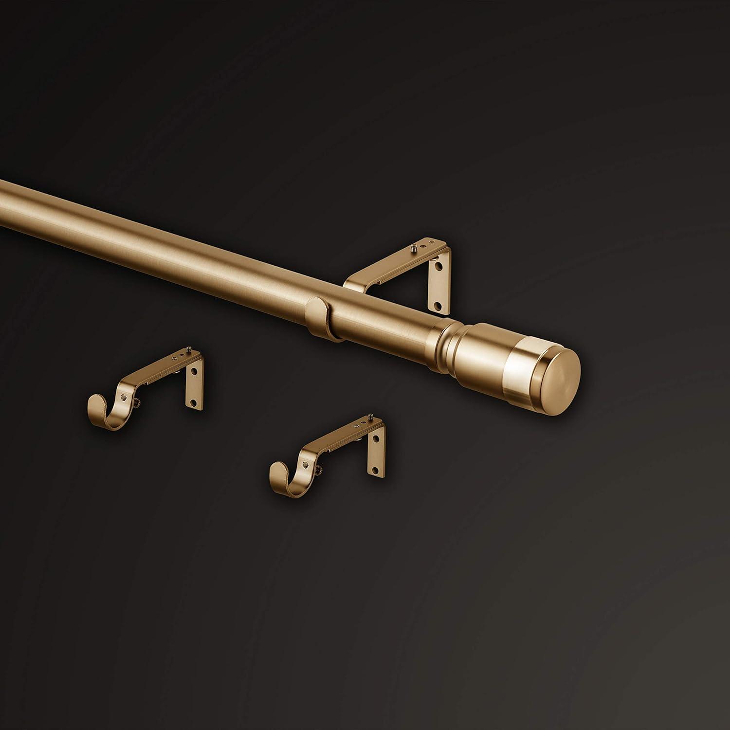 MODE Mode Premium Collection 1 1/8 in Diameter Curtain Rod, Cylinder Finials and Steel Wall Mounted Adjustable Rod