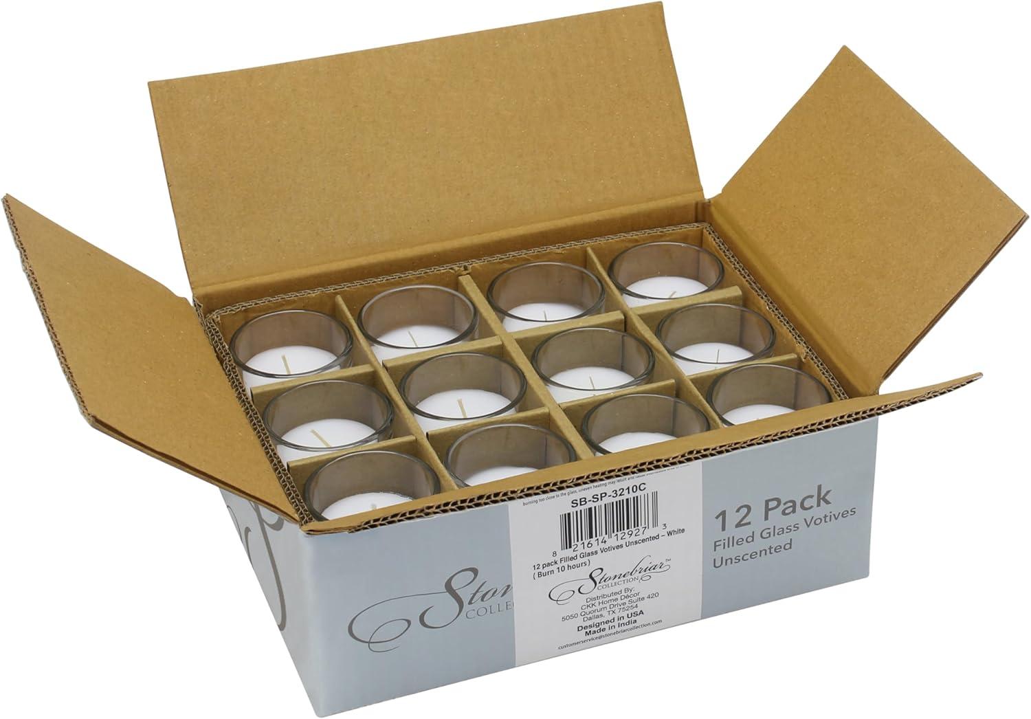 The Party Aisle™ Stonebriar Unscented Votive Candle with Glass Holder (Set of 48)