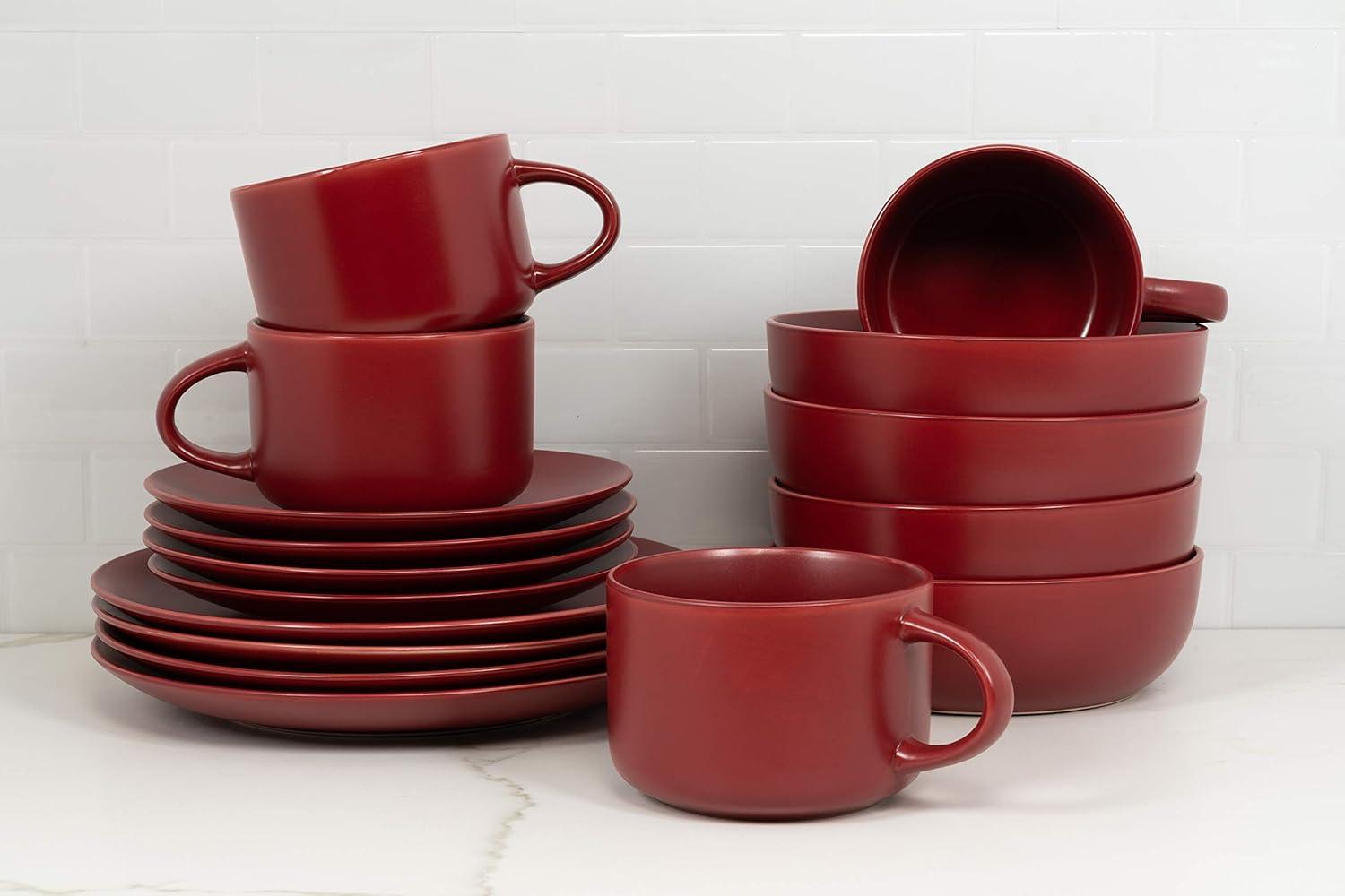 Wazee Matte 16 Piece Dinnerware Set, Service for 4