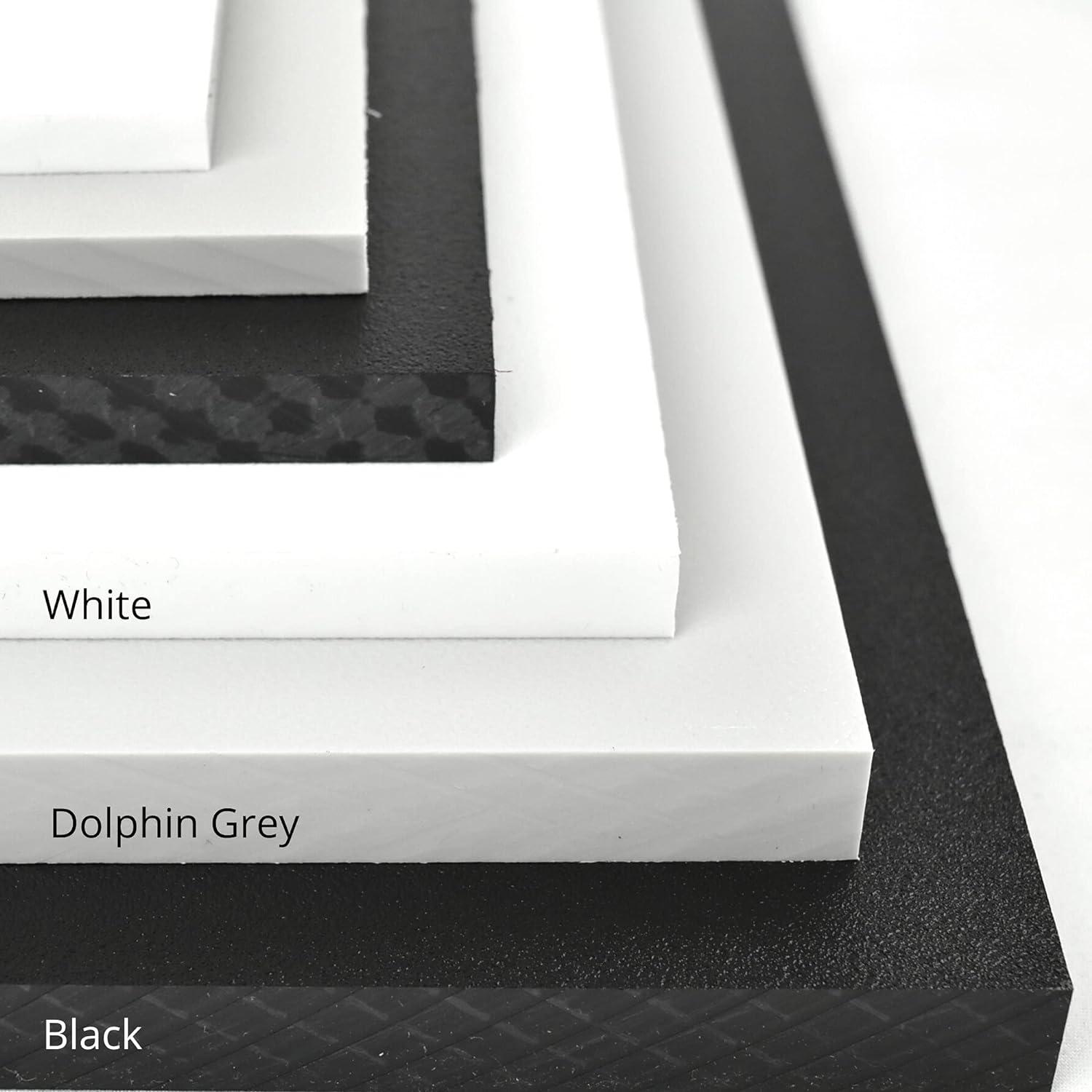 BuyPlastic Dolphin Grey HDPE Boat Board, Marine Grade Plastic Sheet 1/4" x 12" x 12" , High Density Polyethylene Panel