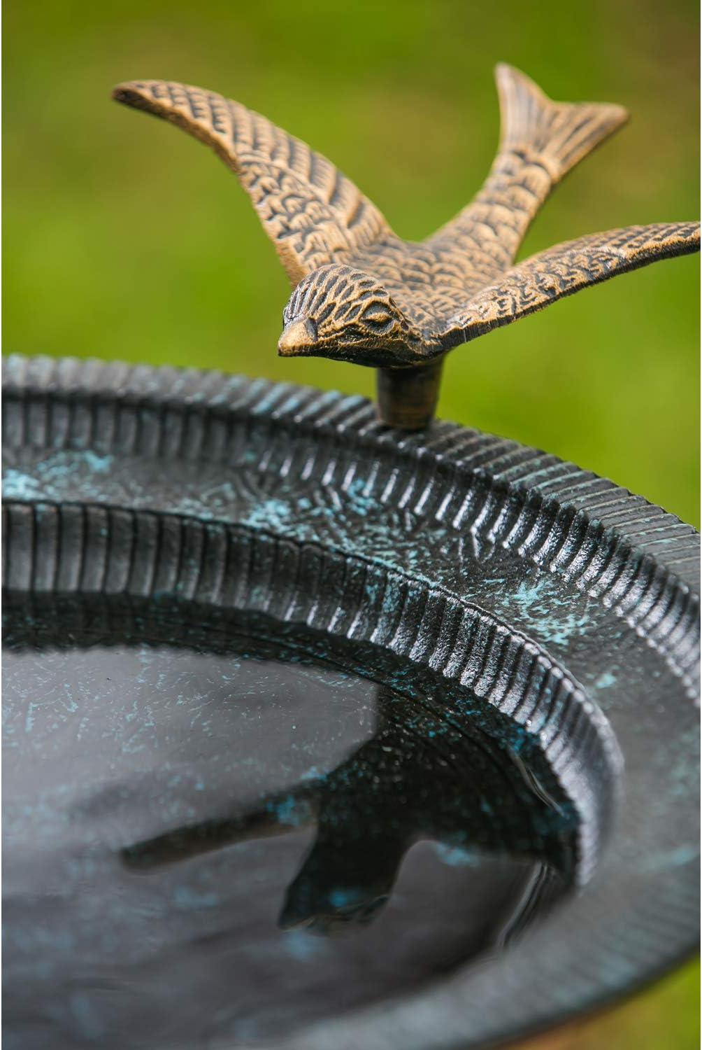 Evergreen Hummingbird Bird Baths for Outdoors Heavy Duty | Metal Bird Bath Bowl with Stand | Ground Standing Bird bath and Feeder for Garden Yard Deck