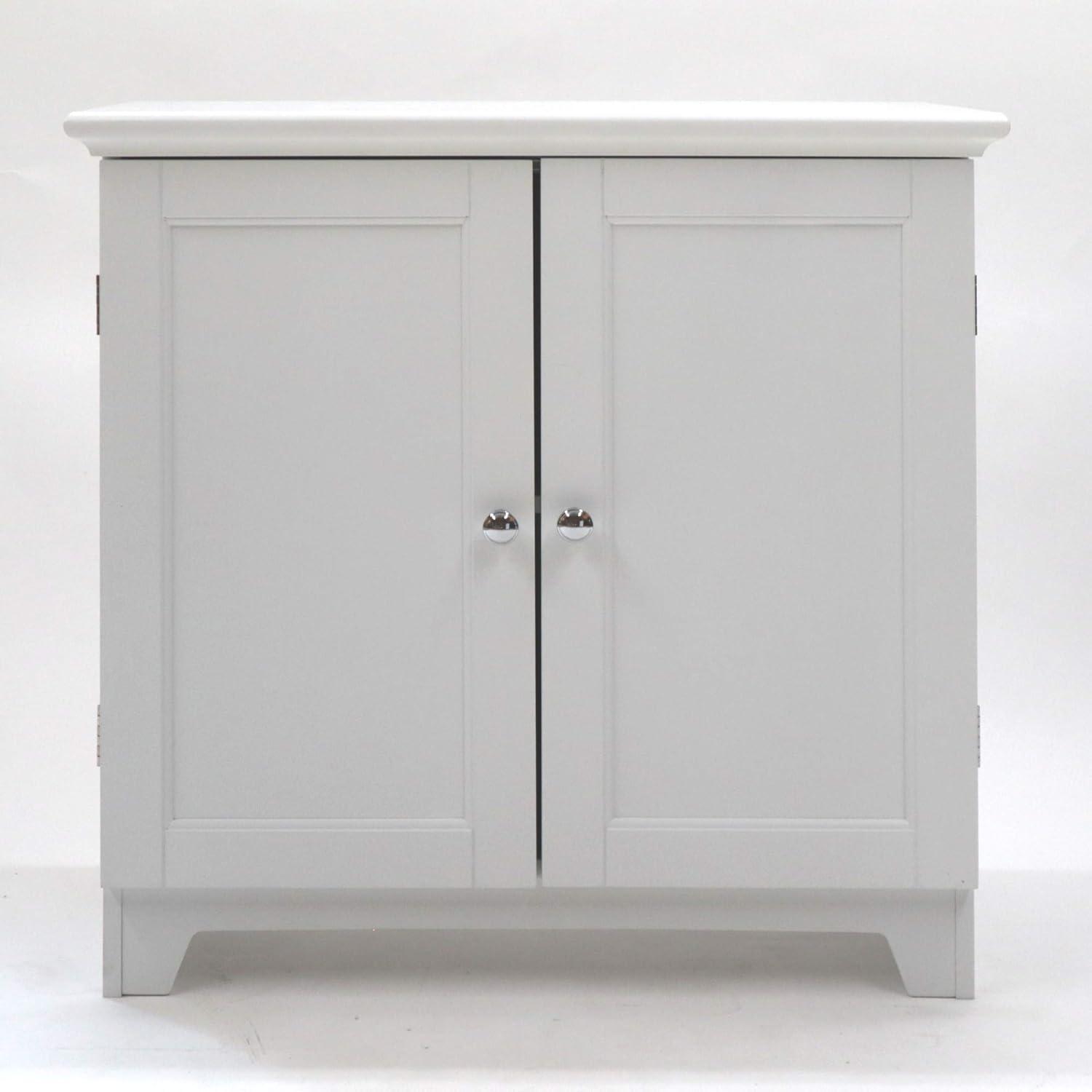 White Shaker Style Double Door Cabinet with Adjustable Shelf