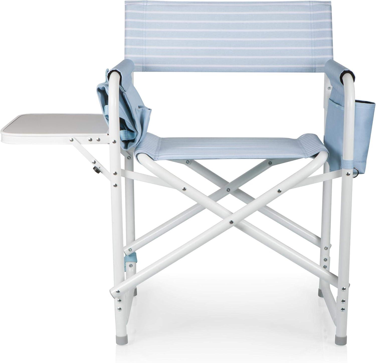 Picnic Time Outdoor Directors Chair - Mod Denim Stripes