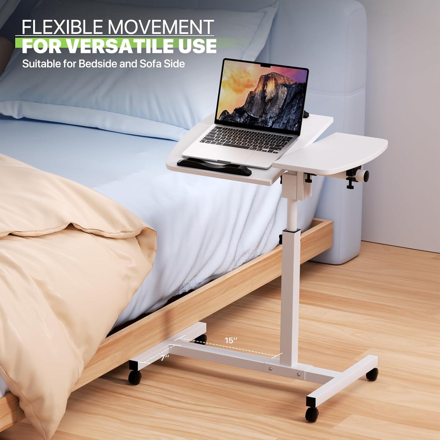 Bring Home Furniture Lifting Computer Desk, Multifunctional Standing Table, Laptop Cart with Mouse Pad for Small Spaces