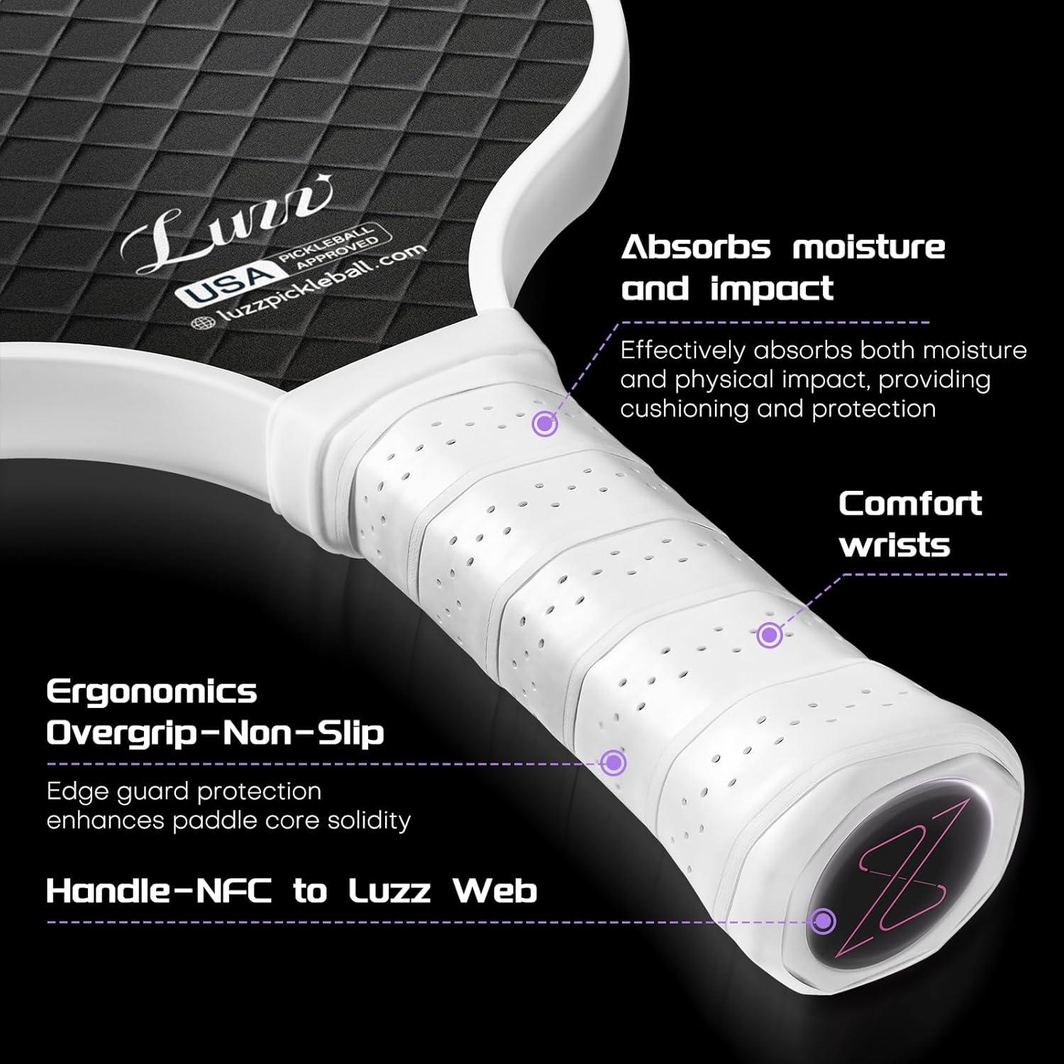 Luzz Pickleball Paddles T700 Carbon Fiber Pickleball Paddle Sandblasted Surface with Honeycomb Core Pickle Ball Rackets for Ultimate Spin & Control