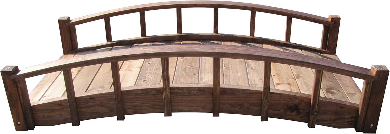 SamsGazebos 6 Foot Japanese Garden Bridge, Brown