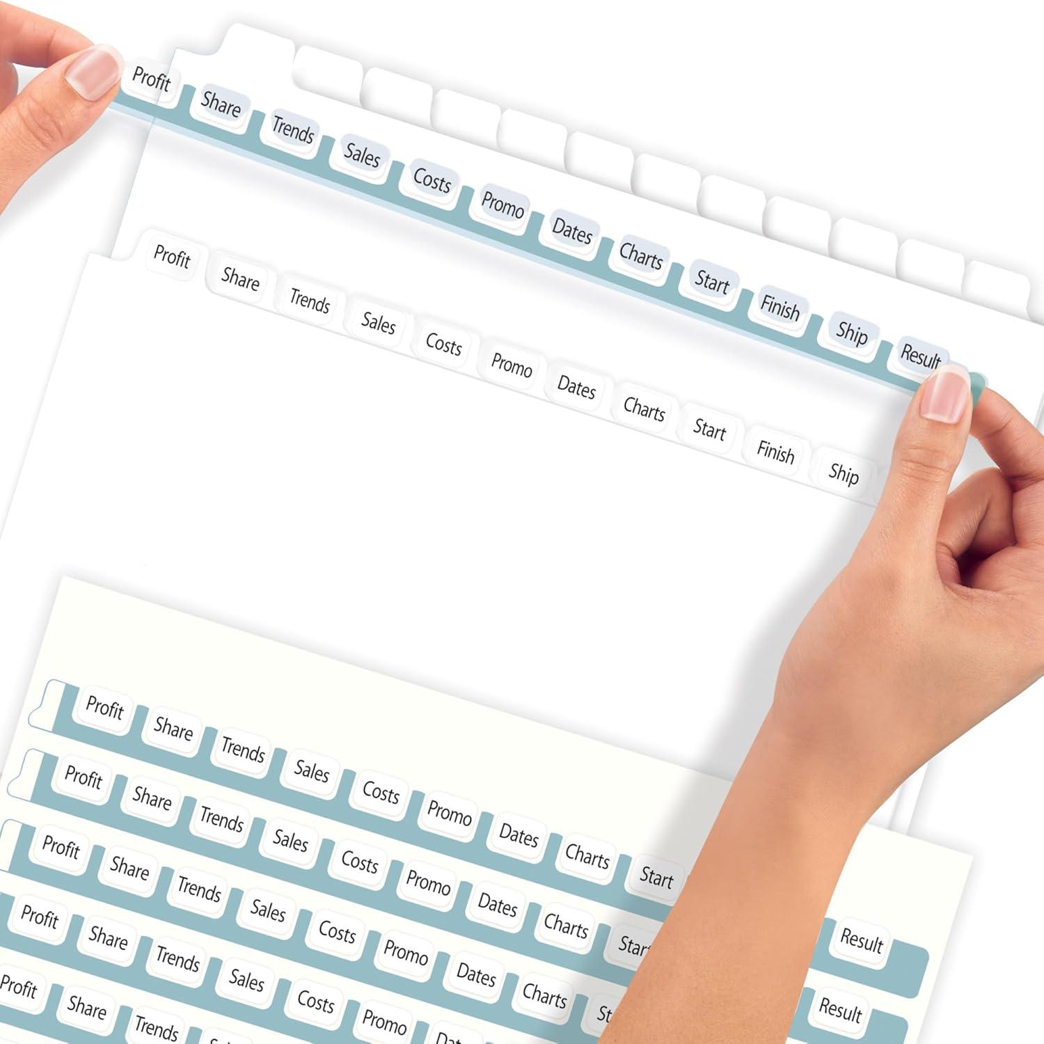 Avery Print & Apply Clear Label Dividers w/White Tabs 12-Tab Letter 5 Sets 11429