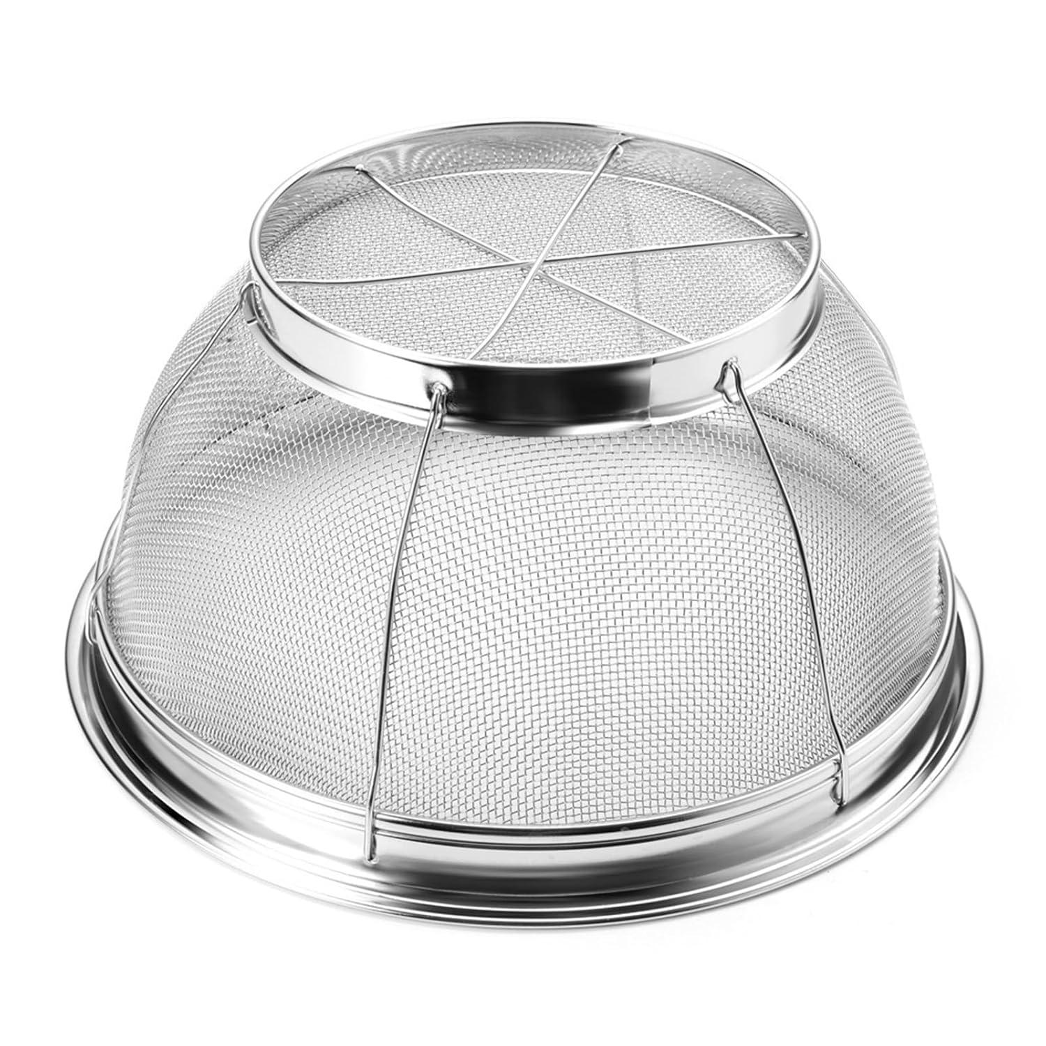[Juvale] Juvale Large Fine Mesh Pasta Strainer, Metal Colander for Rice, Quinoa, Yogurt, 11 x 4 In