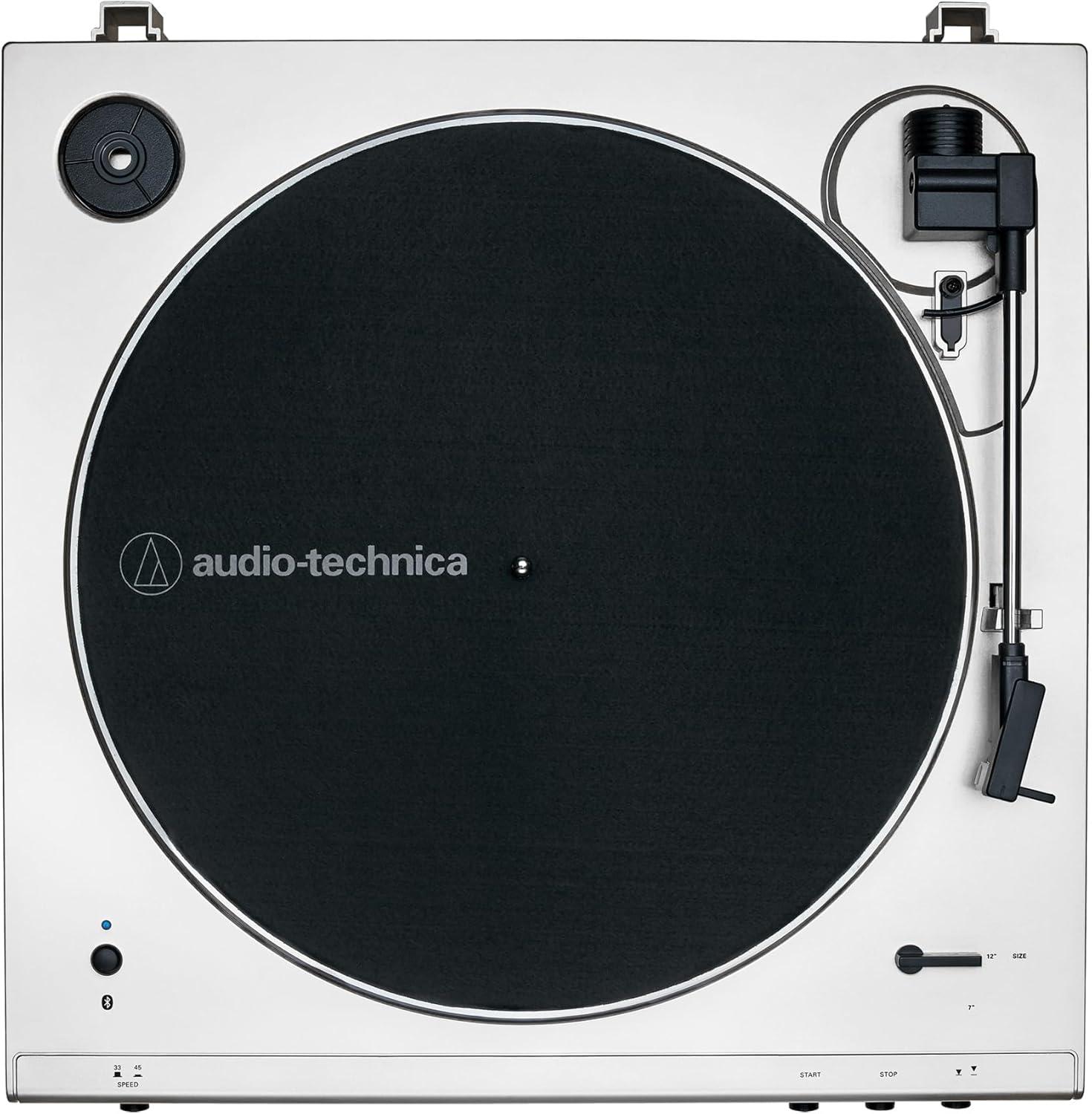 Audio-Technica AT-LP60XBT-WW Fully Automatic Belt-Drive Stereo Turntable with Bluetooth (White)