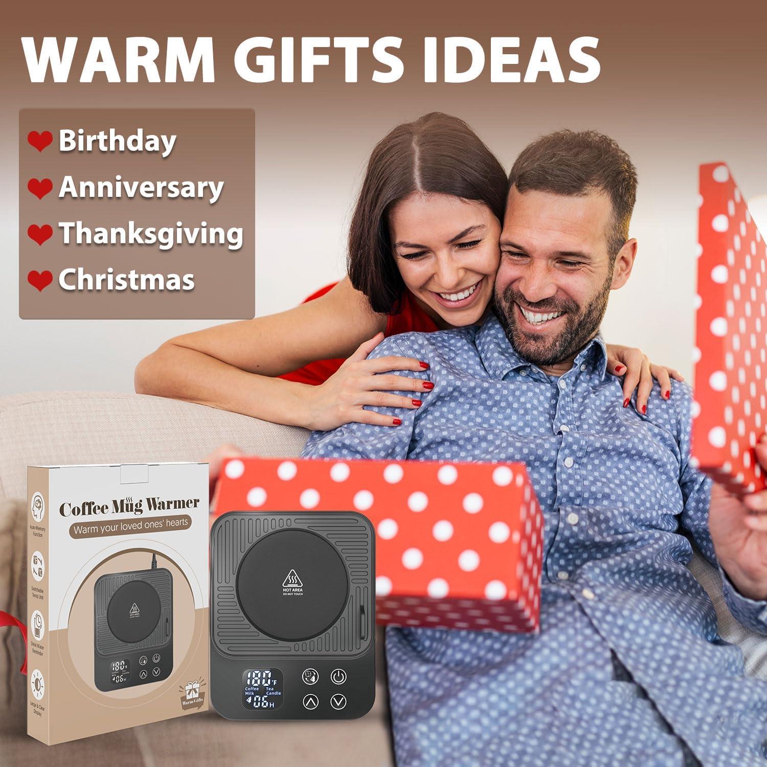 Mug Warmer, Coffee Cup Warmer for Desk with 1-12H Auto Shut Off, 36W Faster Heating Coffee Mug Warmer for Coffee Beverage Milk Tea, Smart Candle Warmers, Ideal Coffee Accessories Gifts (Black)