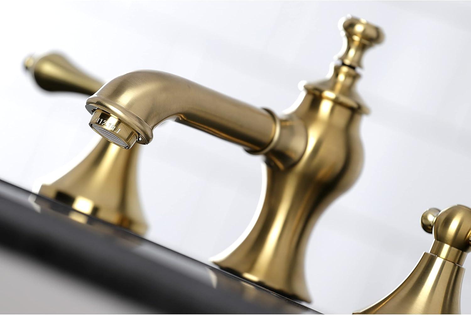 Vintage 8'' Brushed Brass Widespread Bathroom Faucet