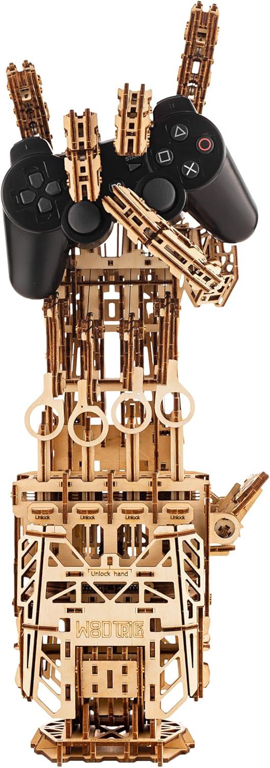 Wood Trick Cyber Robotic Hand 3D Wooden Puzzles for Adults and Kids to Build - Wooden Models Engineering DIY Project Mechanical 3D Puzzles Model Kits for Adults