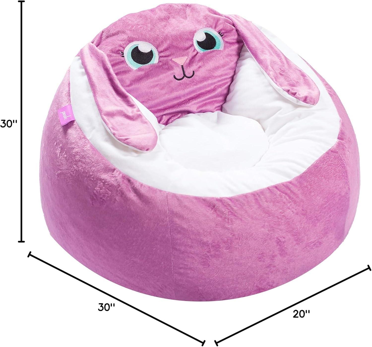 Posh Creations Animal Bean Bag Chair Structured Comfy, Cozy and Soft Filled Kid Bean Bag Lounger Seat for Gaming, Reading and Watching TV, for Children, Multiple Faux Fur Animal Chair Designs