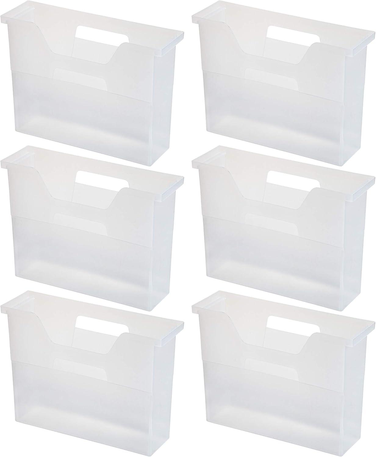 IRIS USA Hanging Plastic Desktop File Box Folders, Letter Size