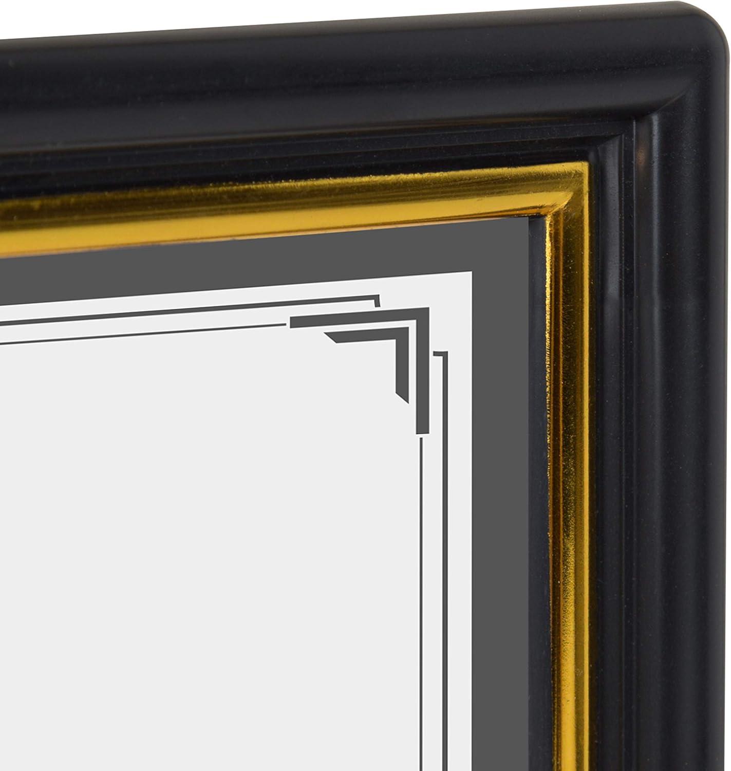 DesignOvation Corporate Document Frame Made to Display Standard Certificates, Black 8.5x11, Set of 12 Ready To Use Horizontally or Vertically