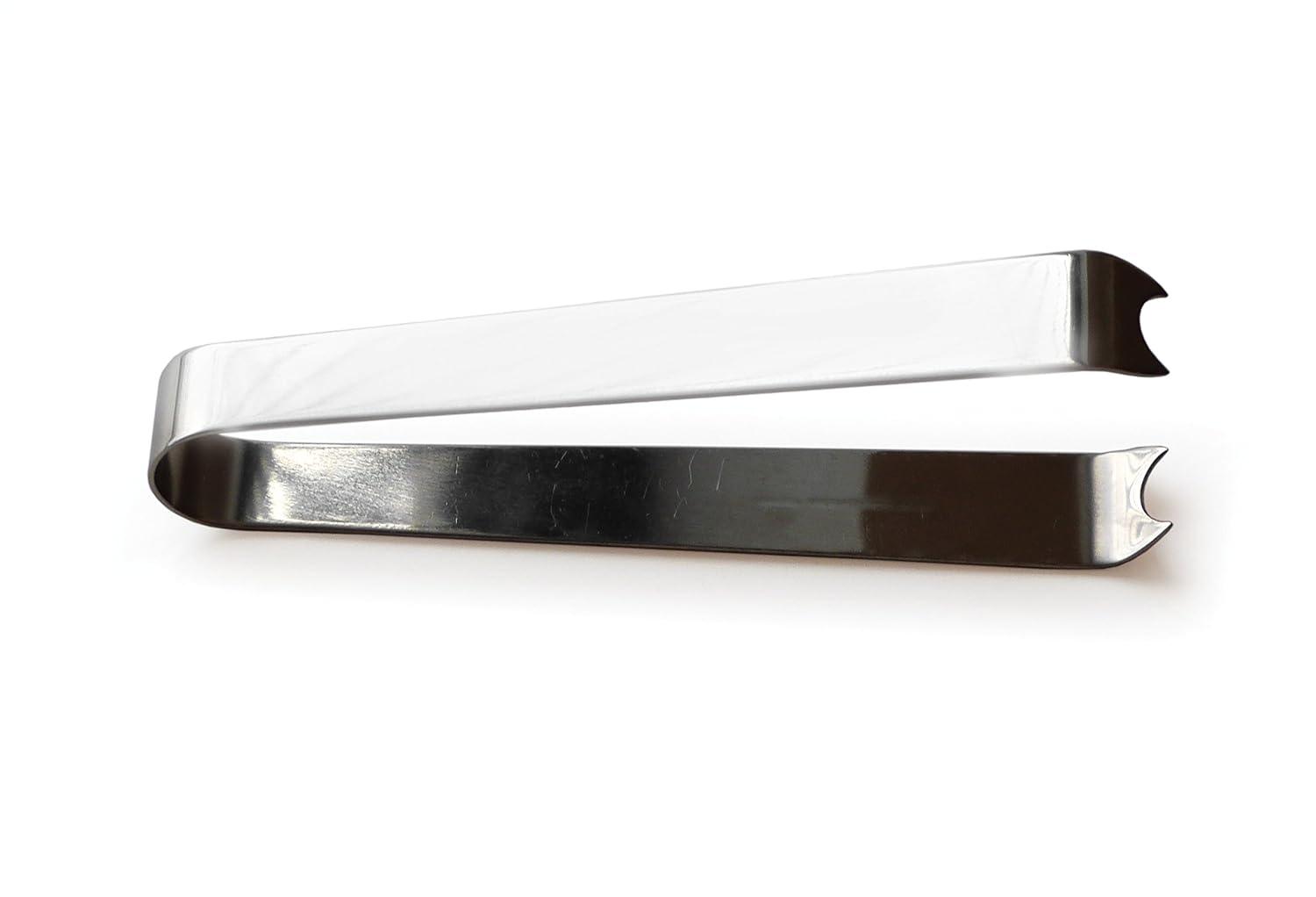 RSVP International Endurance® Cocktail Ice Tongs, Stainless Steel, 5.25" | Modern Design & Appeal | Dishwasher Safe