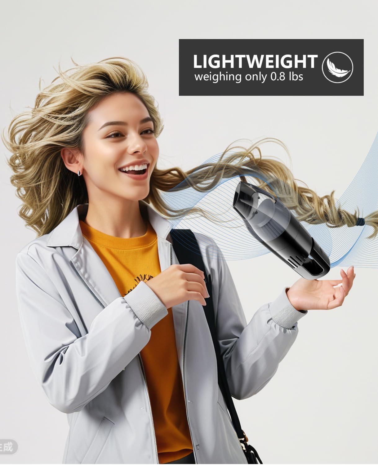 Handheld Vacuum Cleaner Cordless, Mini Portable Car Hand Vacuum Cleaner, Powerful Suction Hand Vac, Rechargeable Lightweight Handheld Vacuum for Home, Car, and Keyboard - USB Charging