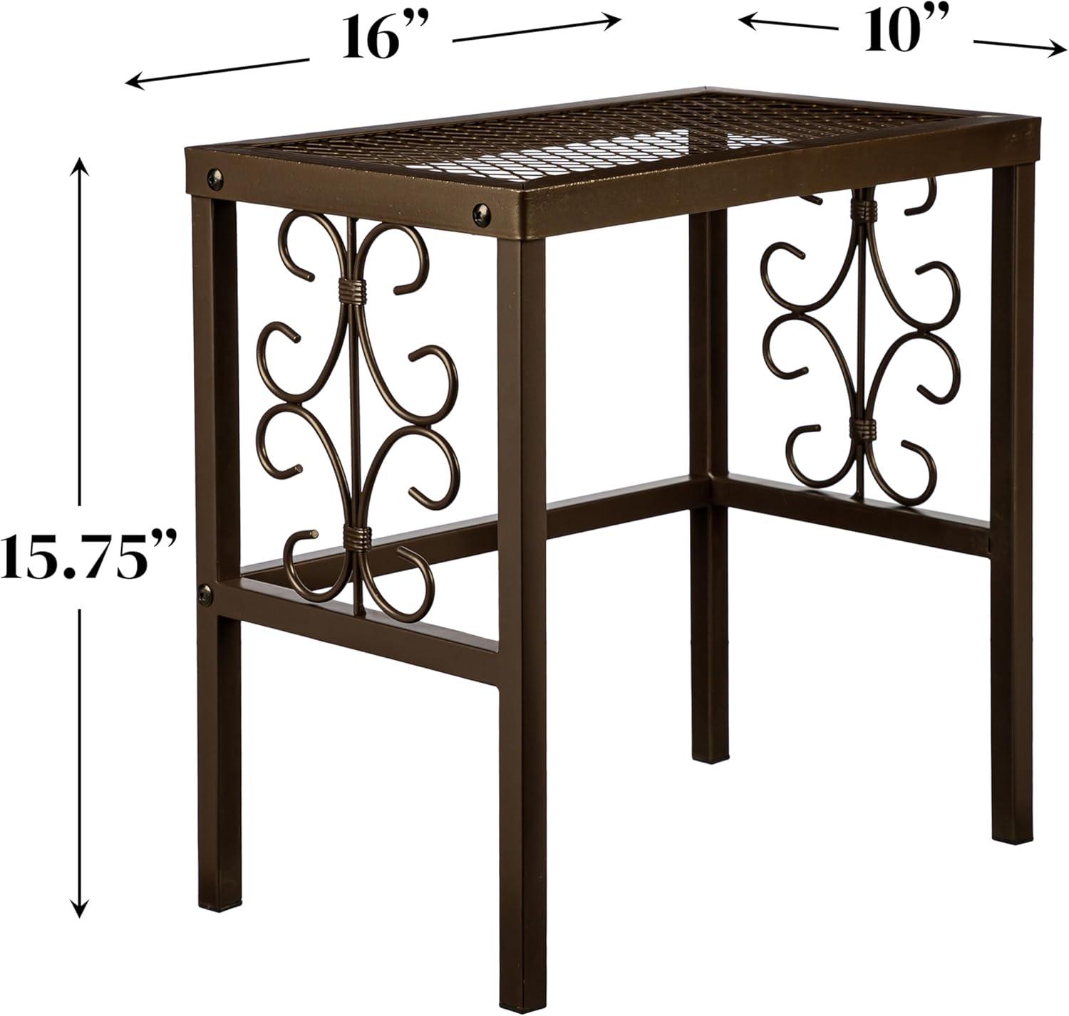 Evergreen Garden Nesting Plant Stands Indoor/Outdoor, Metal Plant Stand for Patio, Porch, Garden, Corner Plant Stands for Indoor Plants (Montebello, Set of 4)
