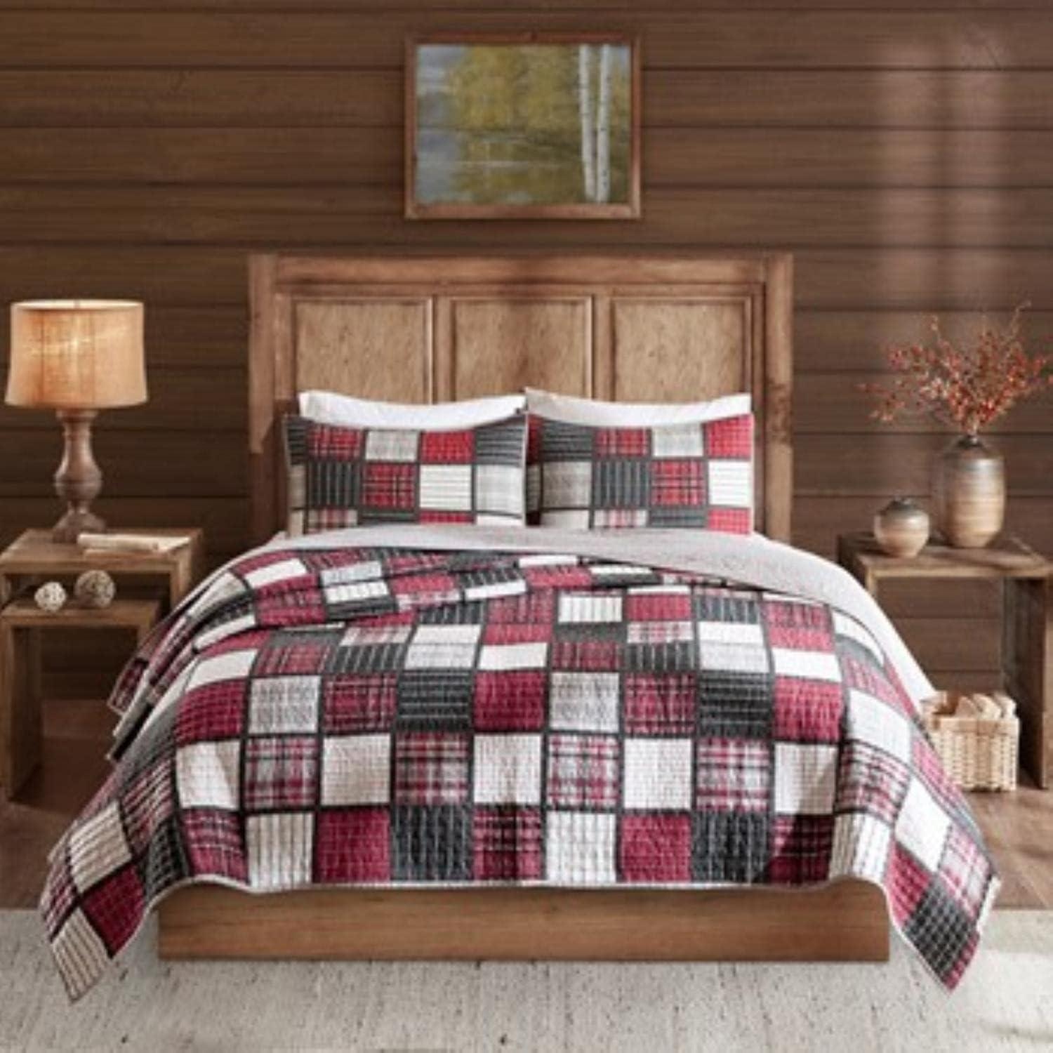 Tulsa Oversized Plaid Print Cotton Quilt Set