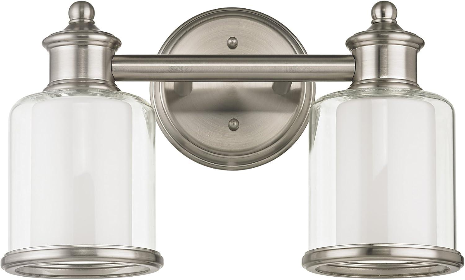 Elegant Brushed Nickel 2-Light Bath Vanity with Dimmable Feature