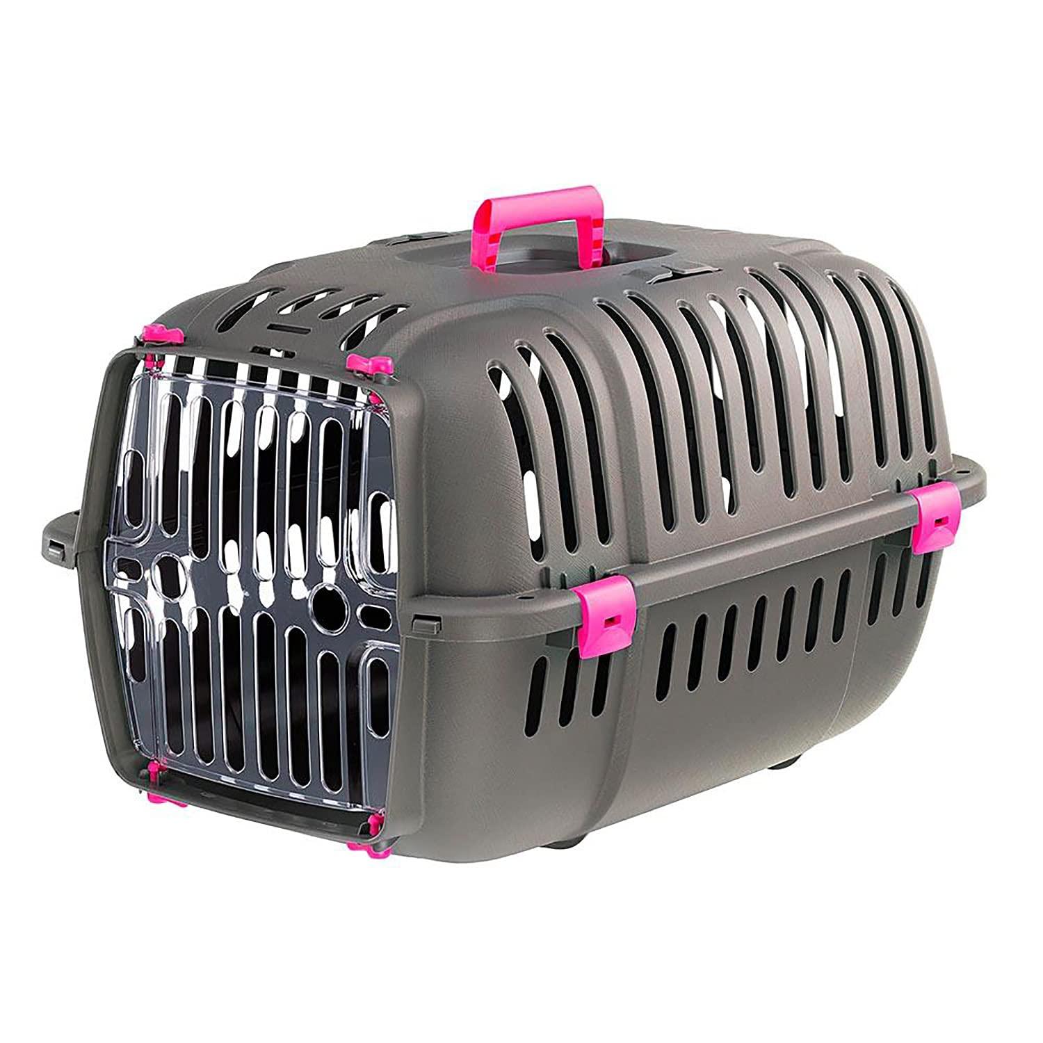 Ferplast Jet Pet Carrier: Value Dog Carrier Suitable for Toy Dog Breeds & Small Cats, 18.51L x 12.6W x 11.42H, Fuchsia