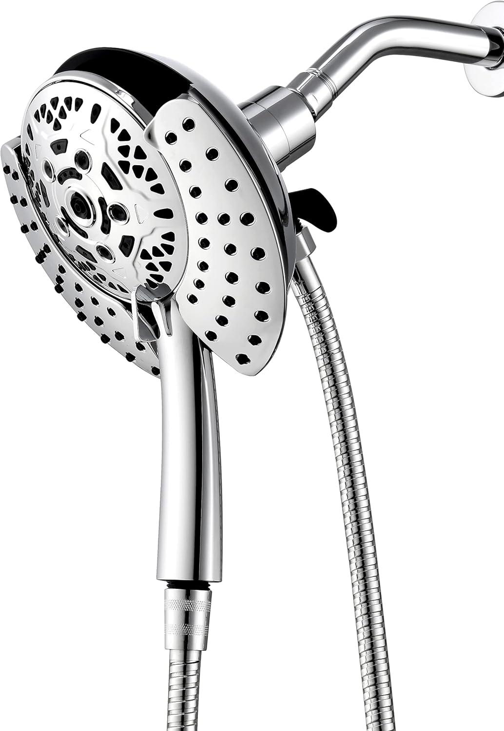 Chrome Dual-Head Wall Mounted Rain Shower System