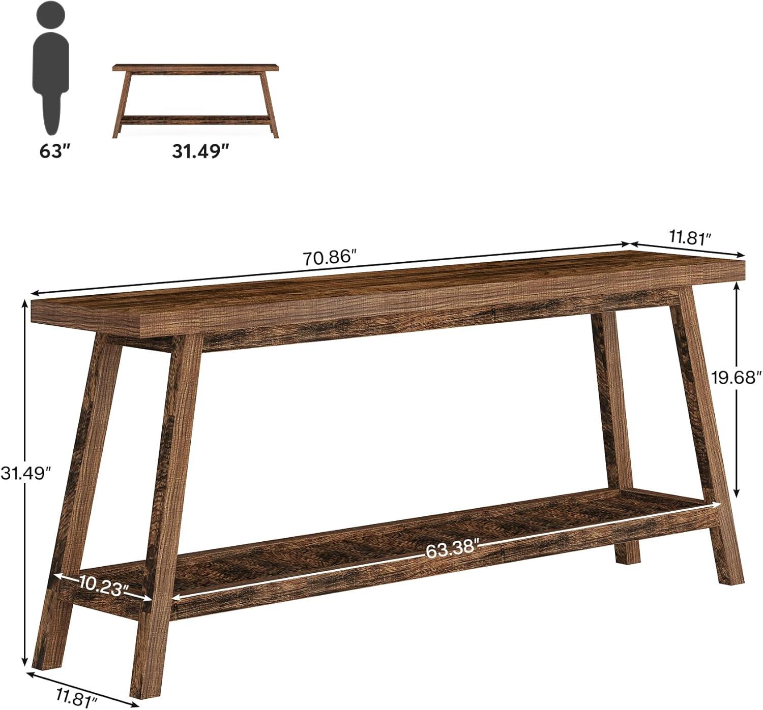Farmhouse 70.9 Inches Console Entryway Table Grey
