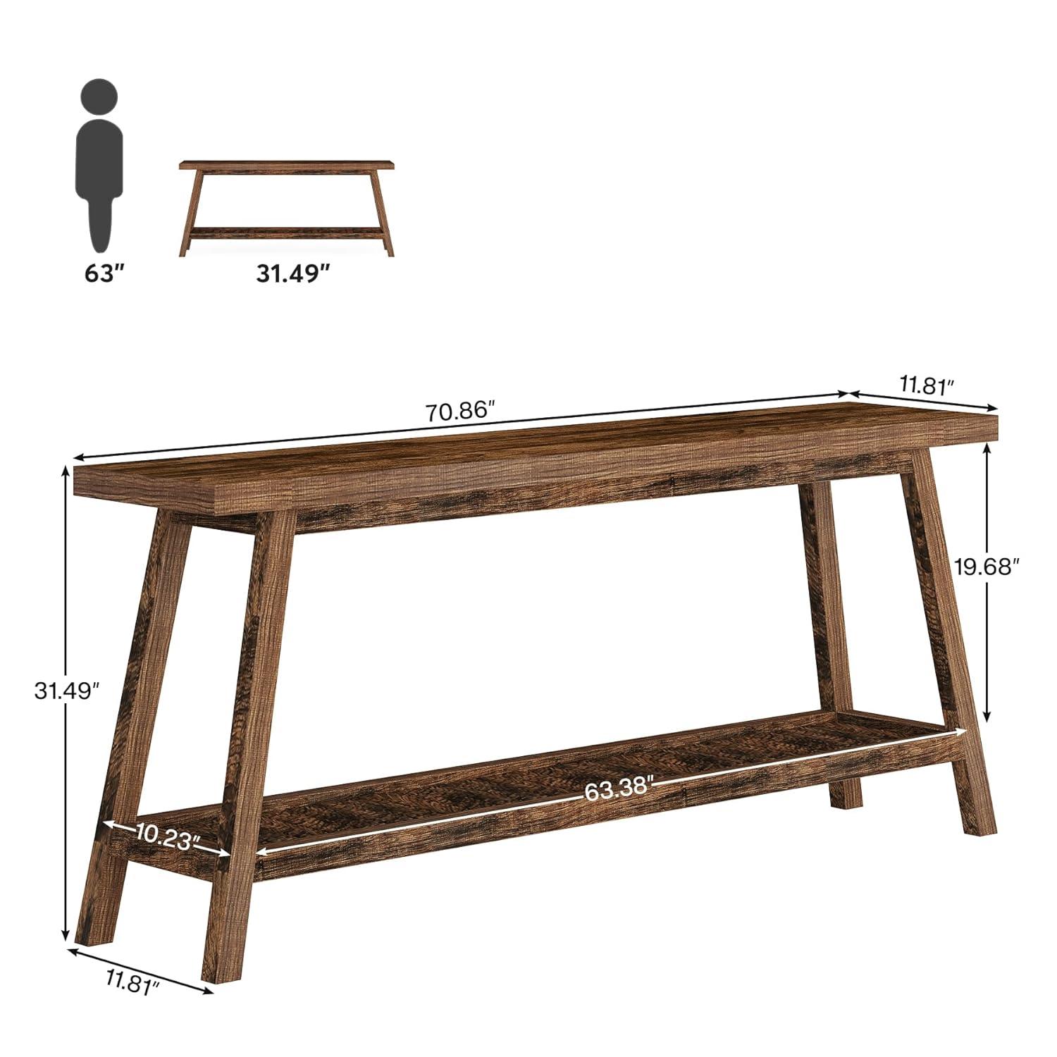 Farmhouse 70.9 Inches Console Entryway Table Grey