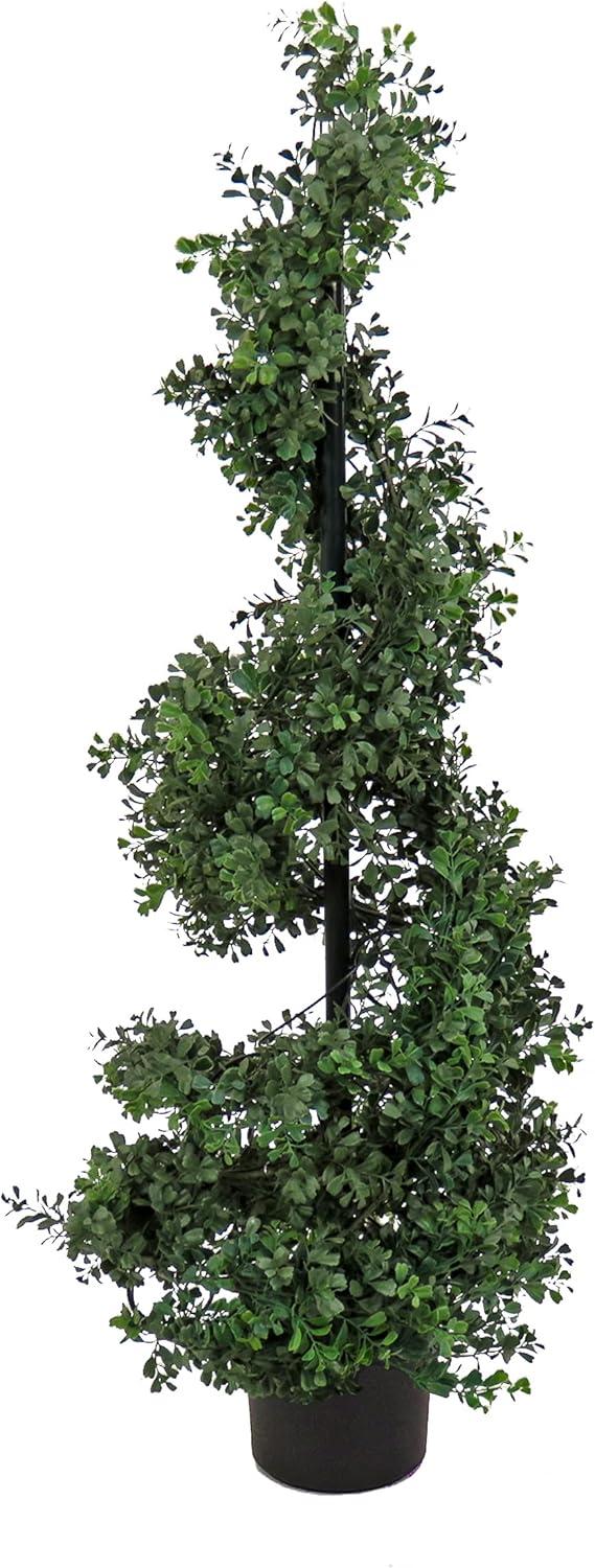National Tree Company 50" Boxwood Spiral Topiary: Unlit, Faux, Indoor/Outdoor Decor
