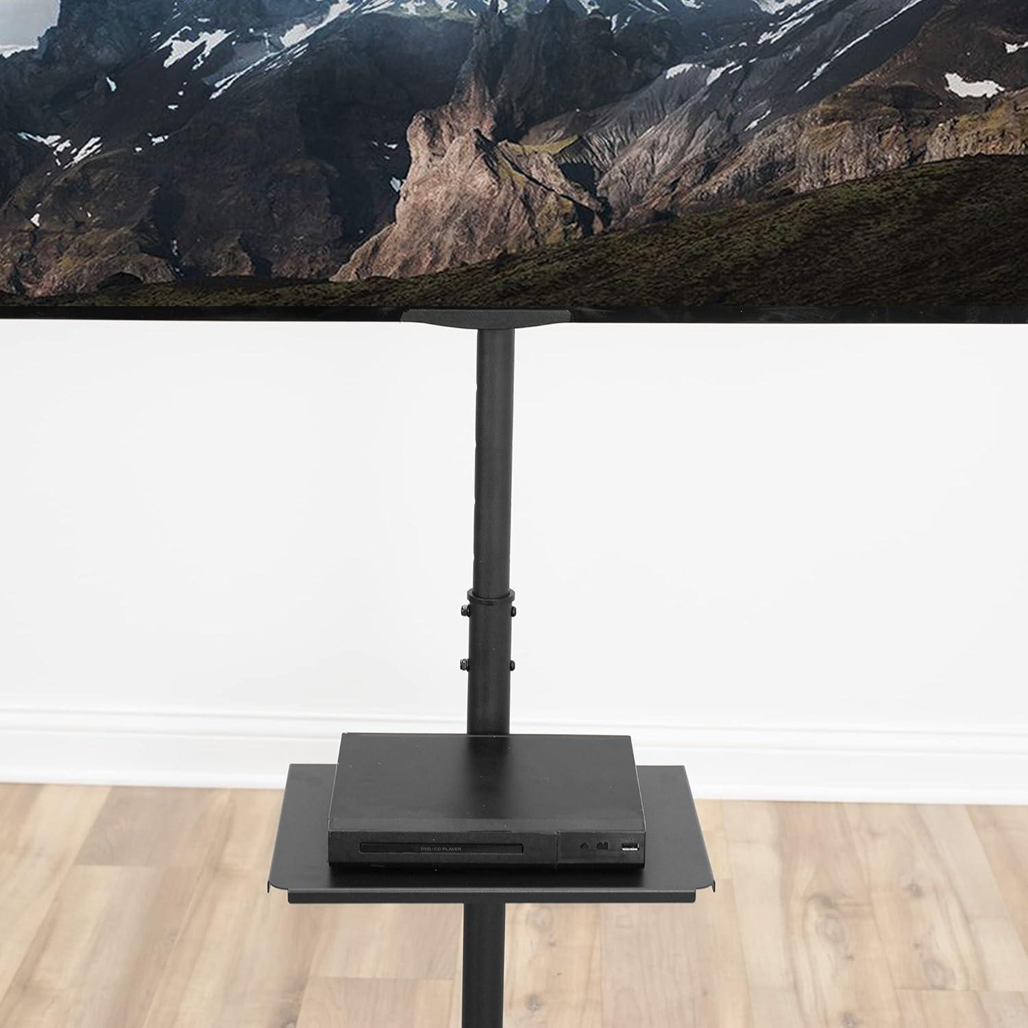 Black TV Stand with Storage Shelf