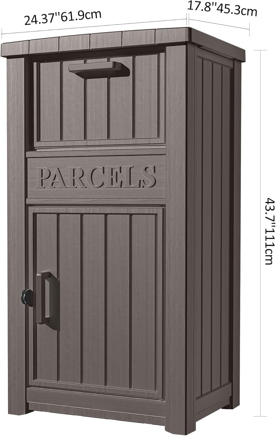 LHBcraft Resin Package Drop Box, Lockable Package Delivery and Outdoor Storage Box