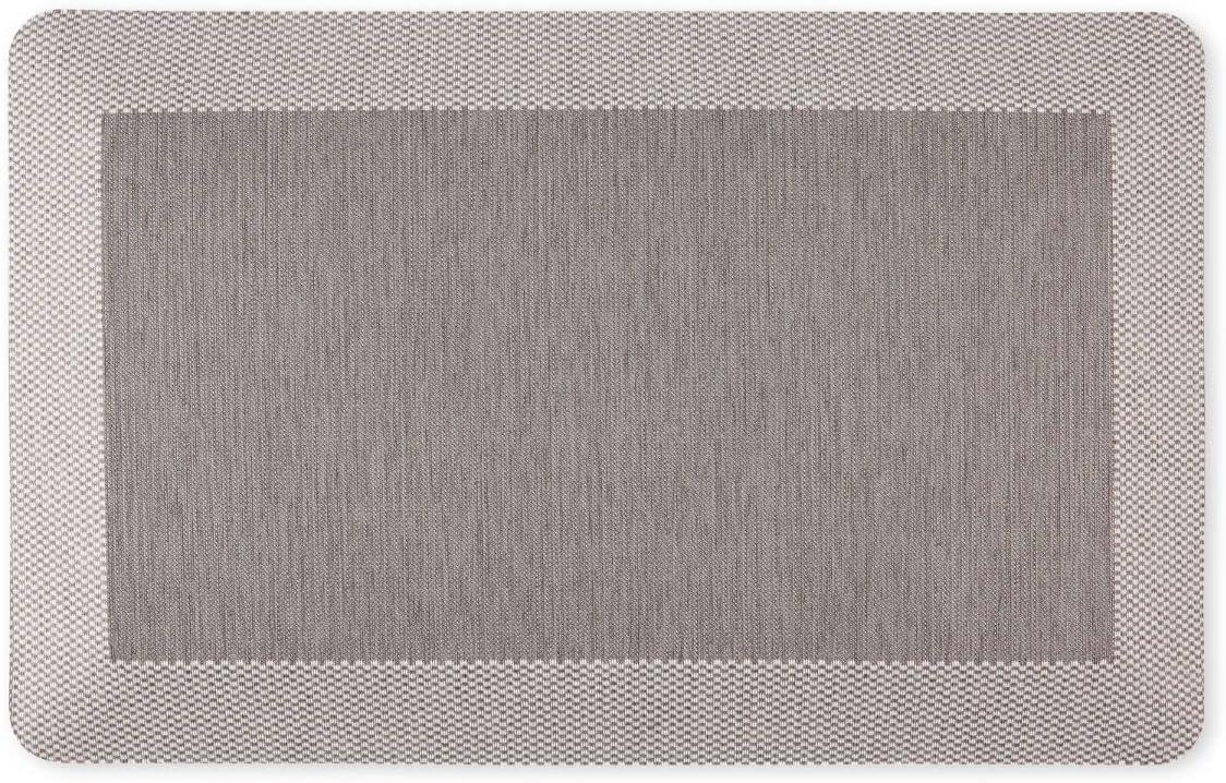 Martha Stewart Mira Modern Heathered Anti-Fatigue Air-Infused Kitchen Mat, Grey, 19.6"x32"