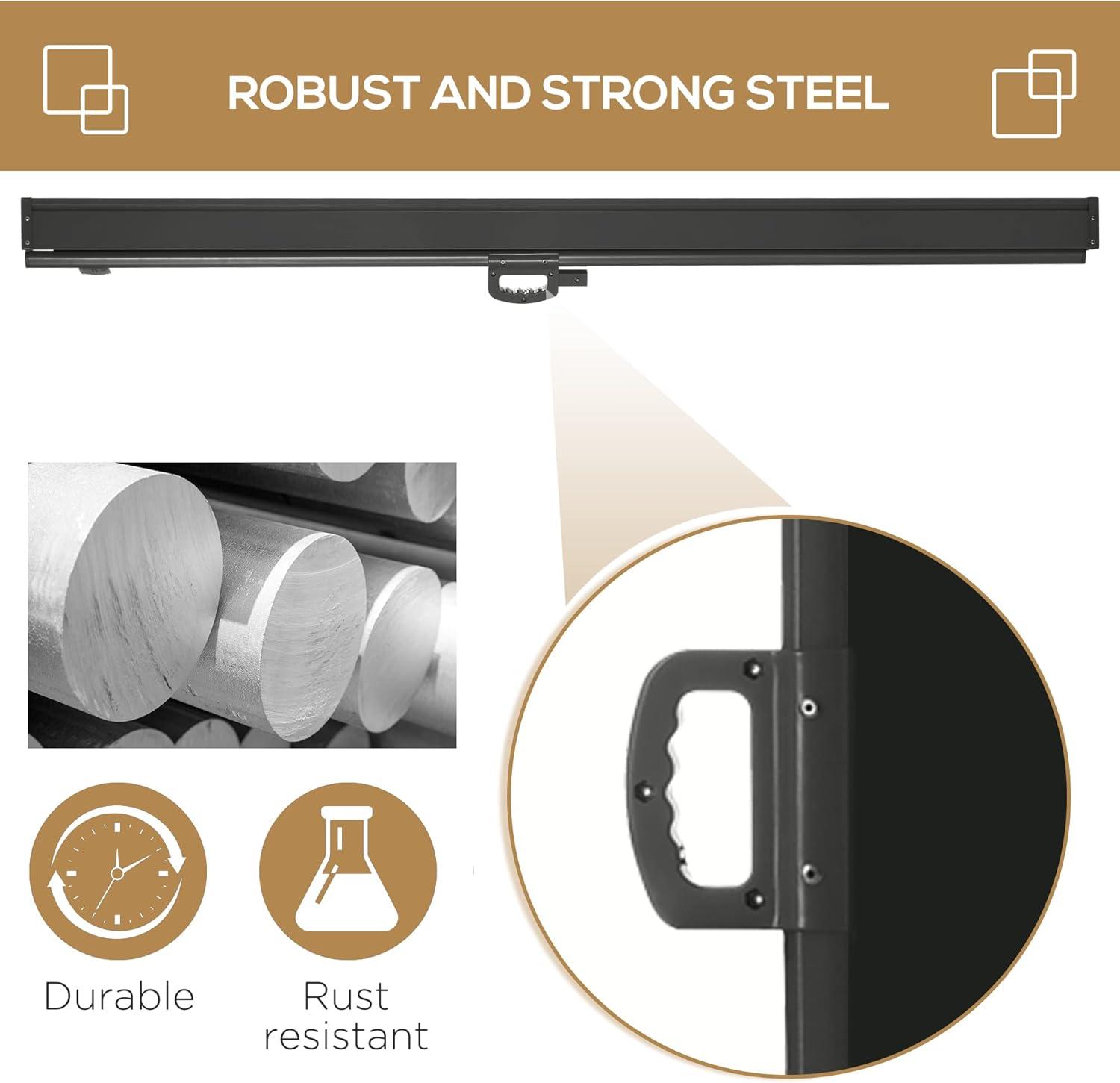 Black Retractable Outdoor Privacy Screen with Steel Housing