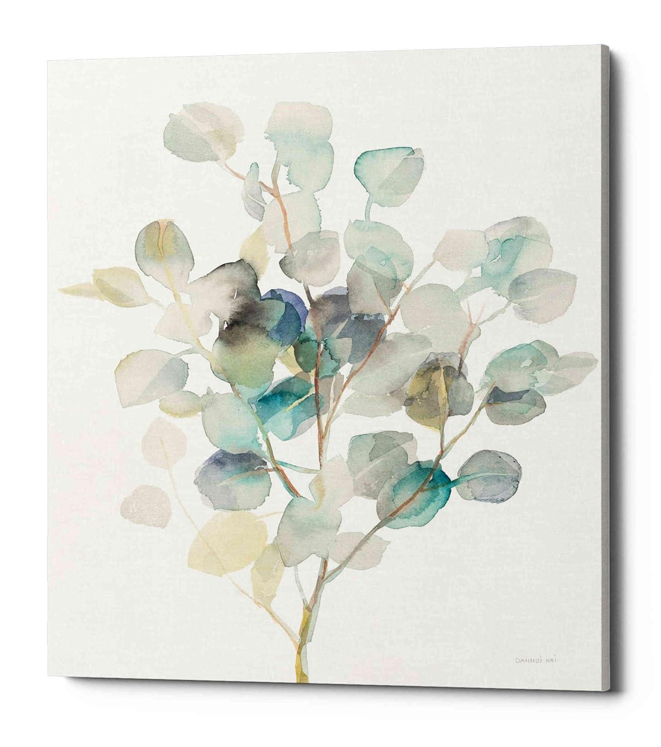 Epic Graffiti  "Eucalyptus III White" by Danhui Nai, Giclee Canvas Wall Art 20" x 24"
