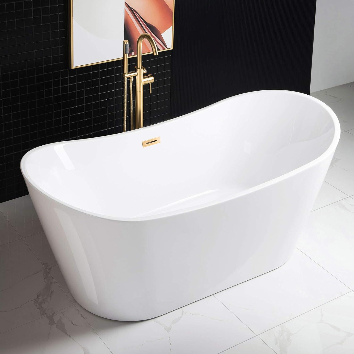 Cove 71'' x 32'' Freestanding Soaking Acrylic Bathtub