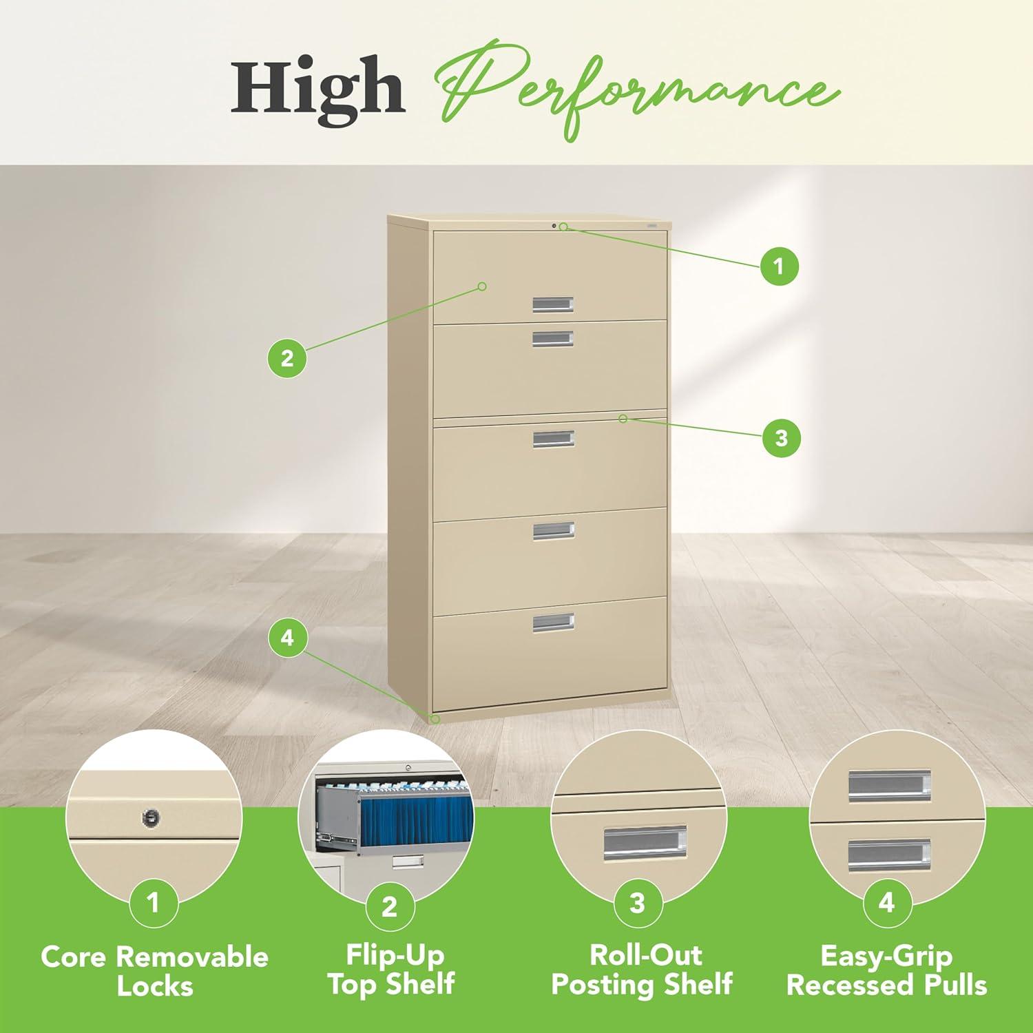 HON Brigade 5 Drawer Lateral Filing Cabinet