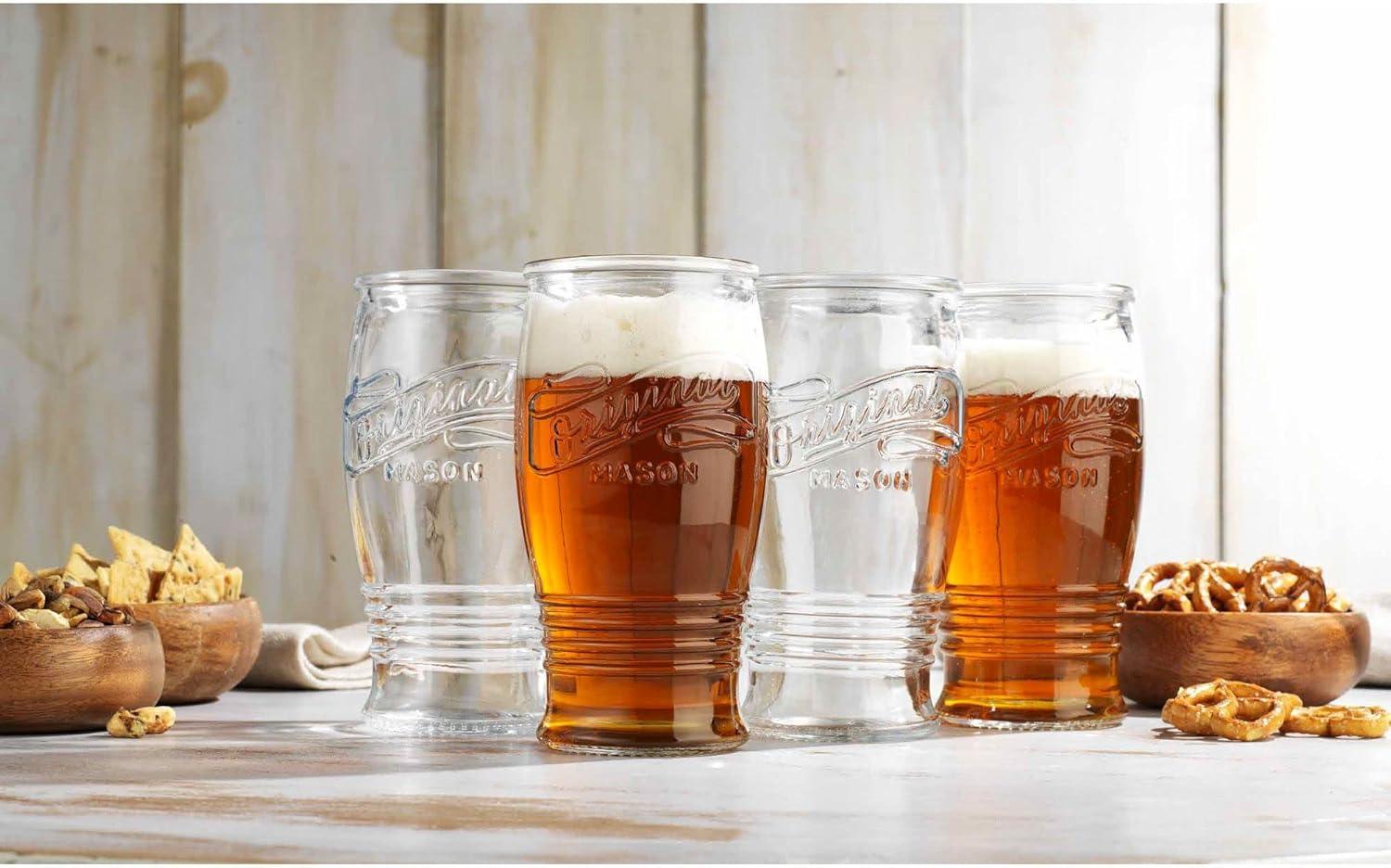Gracie Oaks Zaviere 13oz. Handmade Drinking Glasses Set (Set of 4)