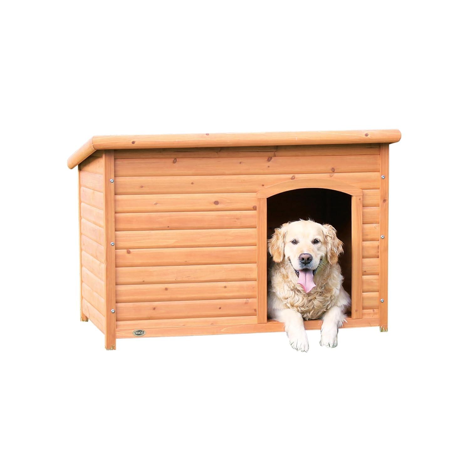 TRIXIE TRIXIE natura Classic Dog House, Flat Hinged Roof, Adjustable Legs, Elevated Pet Shelter