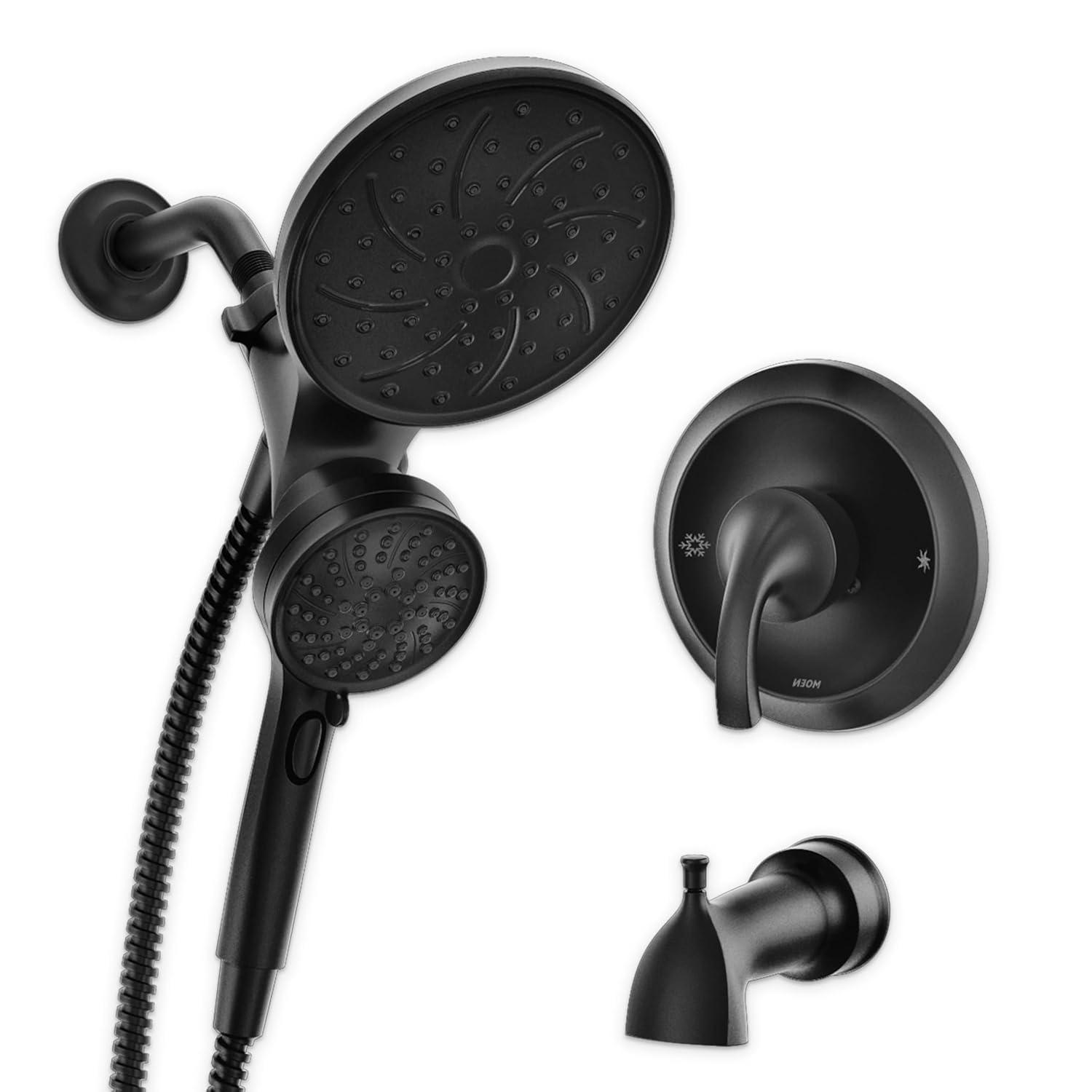 Moen Engage Tub and Shower Faucet with Magnetix Dual Shower Heads, Valve Included