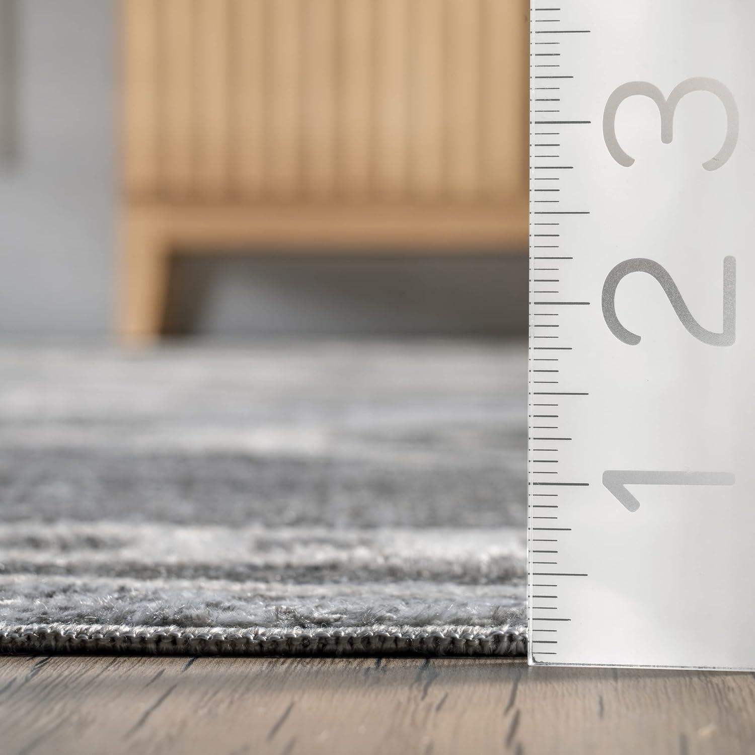 Nuloom Kyleigh Medallion 5x8 Machine Washable Indoor Area Rug for Living Room Bedroom Dining Room Kitchen, Dark Grey/Ivory