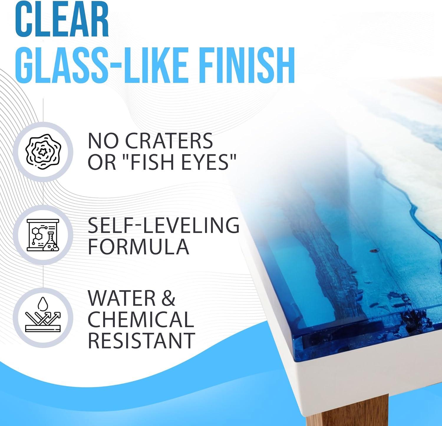 Epoxy Resin 8 oz Kit | 1:1 Crystal Clear Resin and Hardener for Super Gloss Coating | for Bars, Tabletop, Art, Jewelry, Casting Molds | Safe for Use on Wood, Metal, Stone, Plastic, Marine Sealer